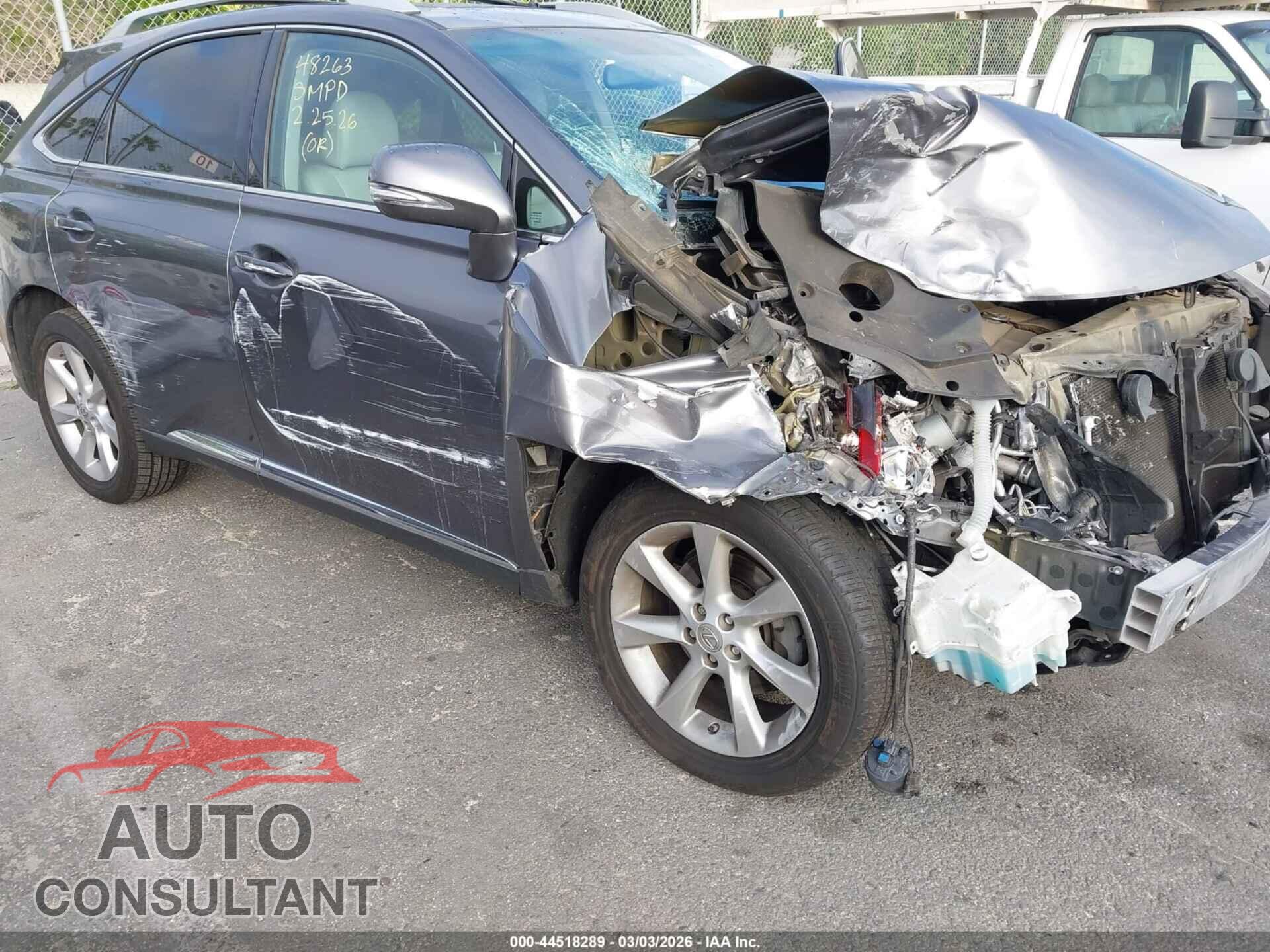 LEXUS RX 350 2012 - 2T2BK1BA3CC123960
