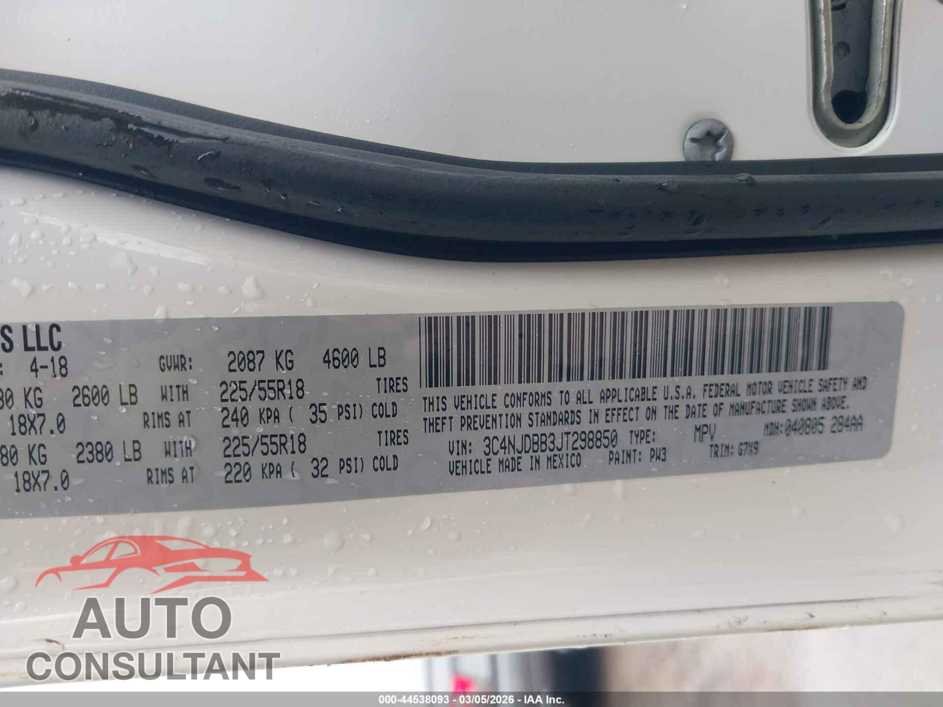JEEP COMPASS 2018 - 3C4NJDBB3JT298850