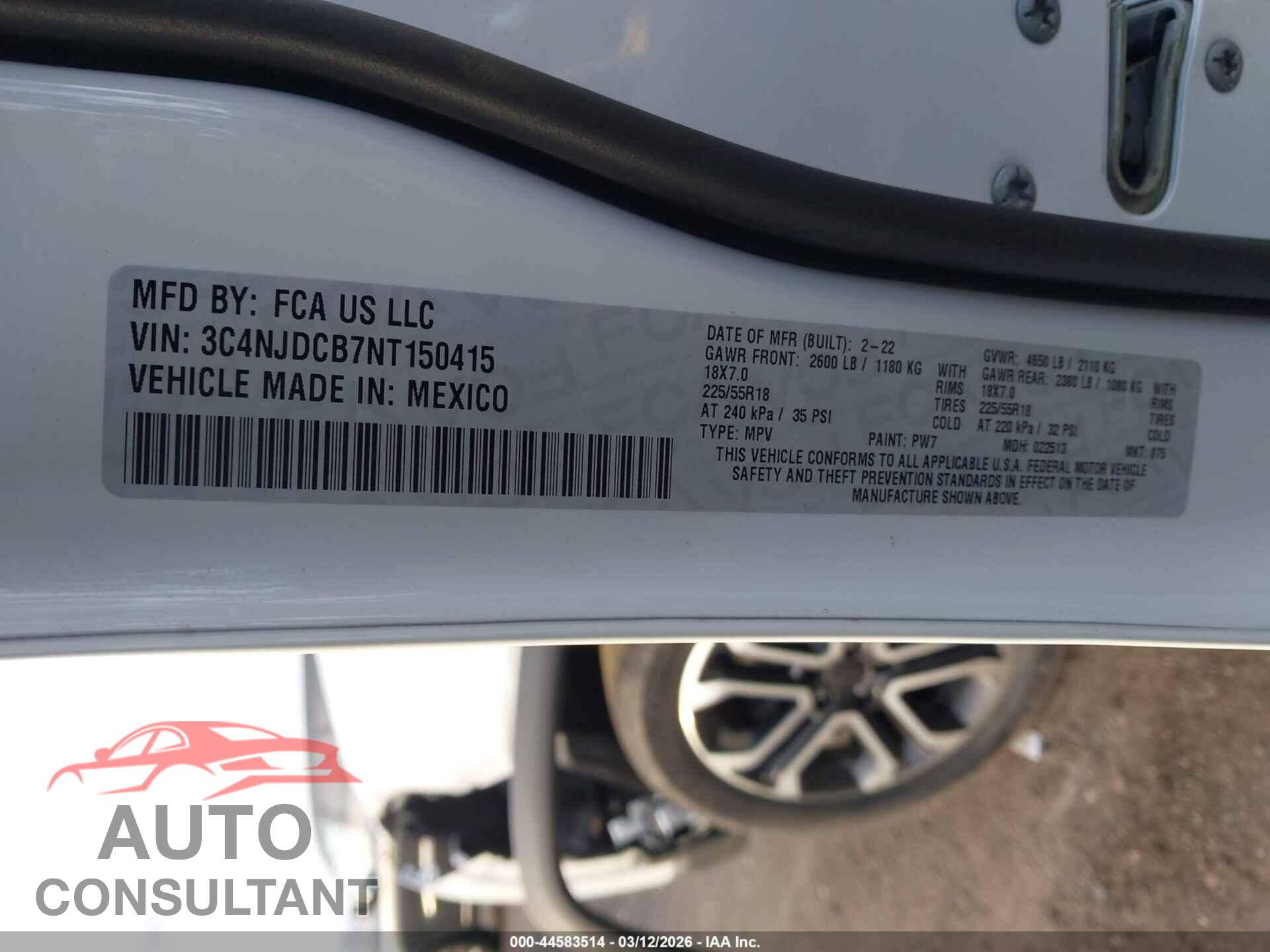 JEEP COMPASS 2022 - 3C4NJDCB7NT150415