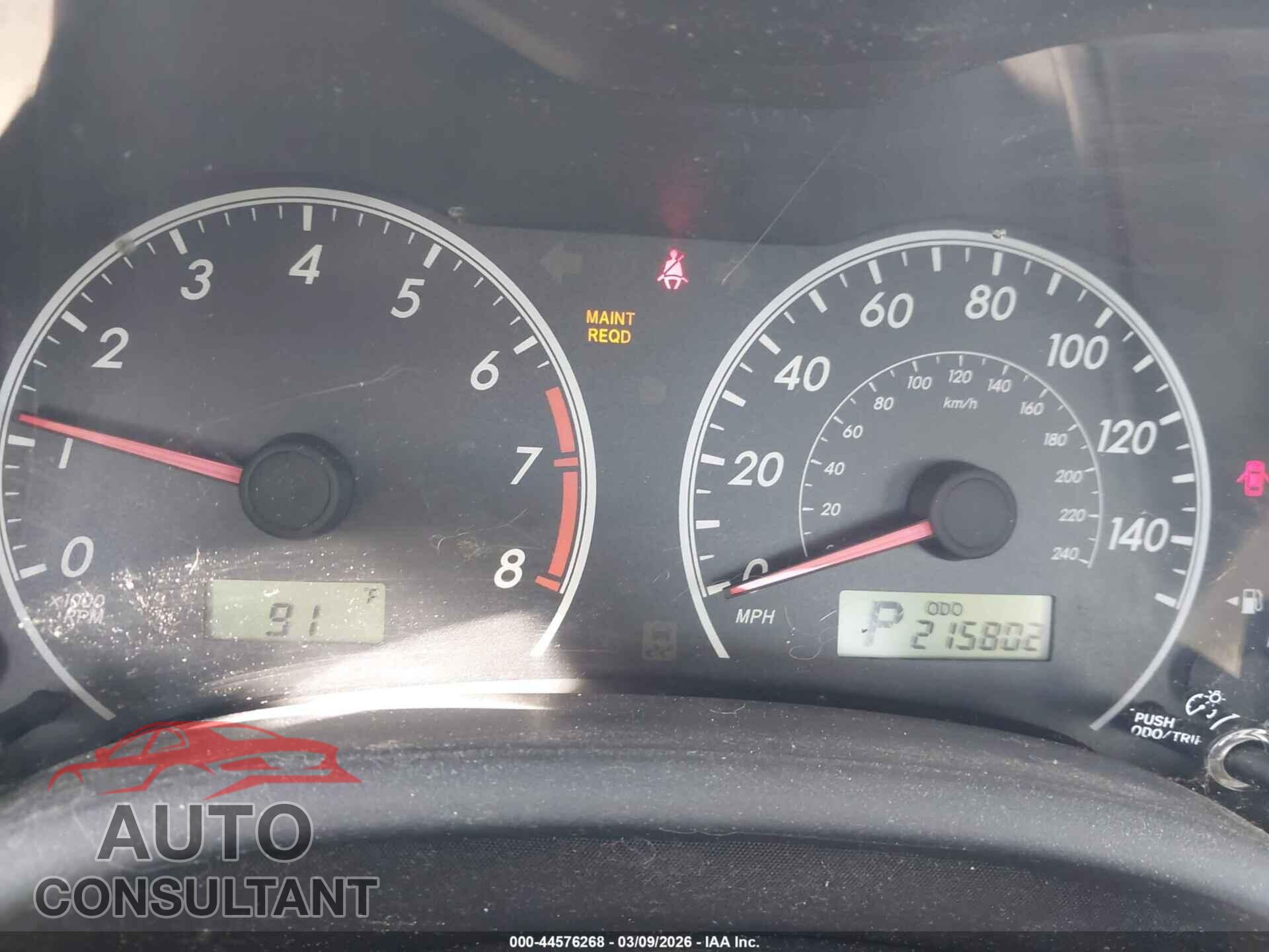 TOYOTA COROLLA 2012 - 5YFBU4EE3CP026014