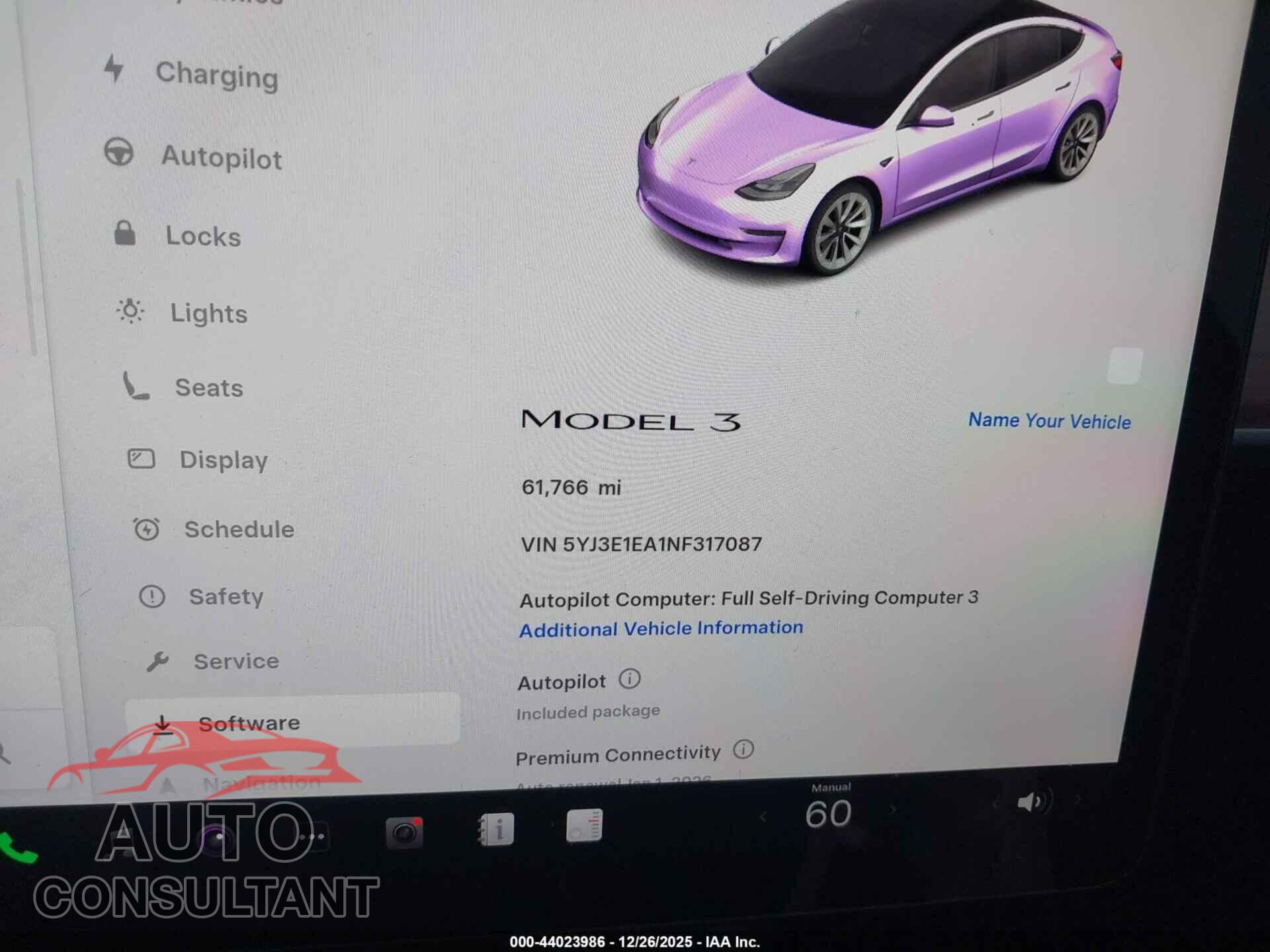 TESLA MODEL 3 2022 - 5YJ3E1EA1NF317087