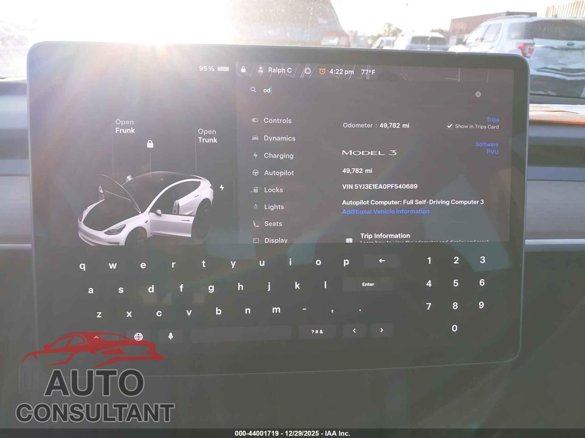 TESLA MODEL 3 2023 - 5YJ3E1EA0PF540689