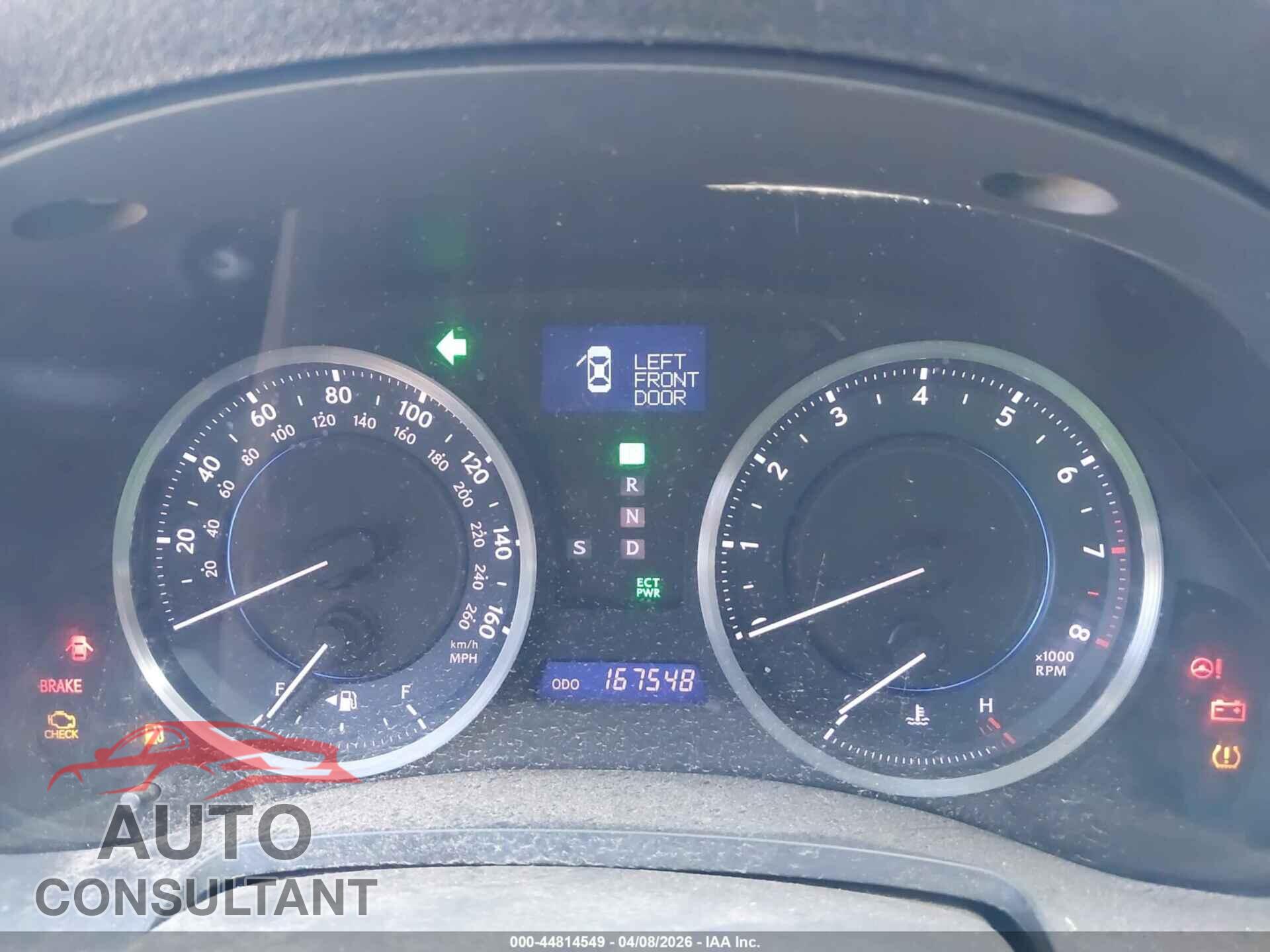 LEXUS IS 250 2013 - JTHBF5C21D5187208