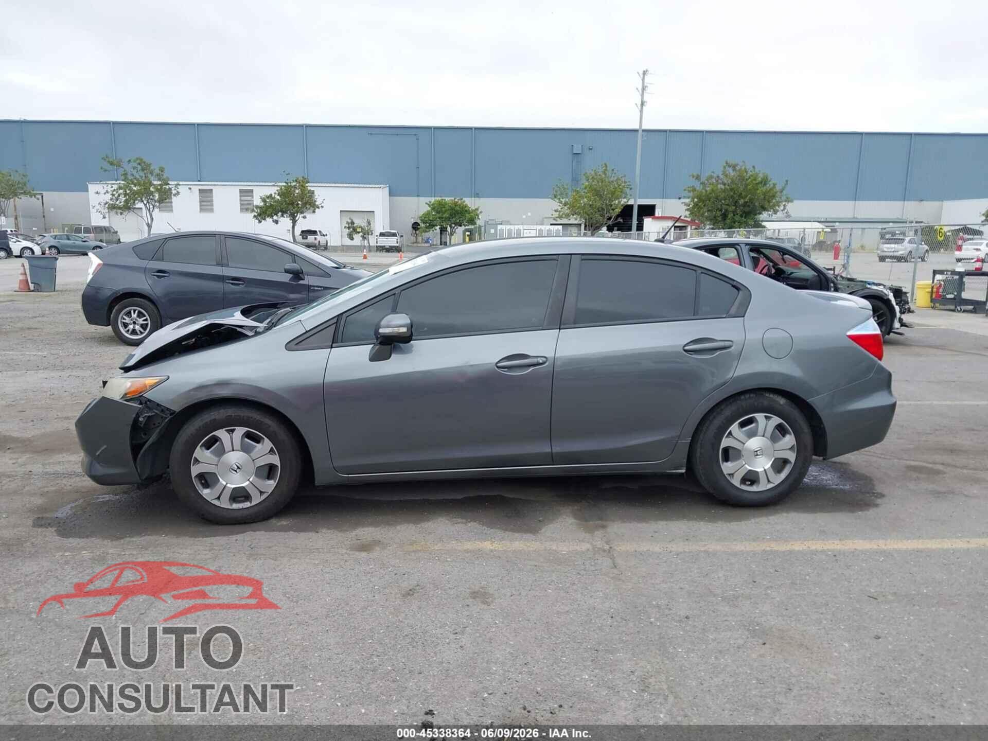 HONDA CIVIC HYBRID 2012 - JHMFB4F39CS010675