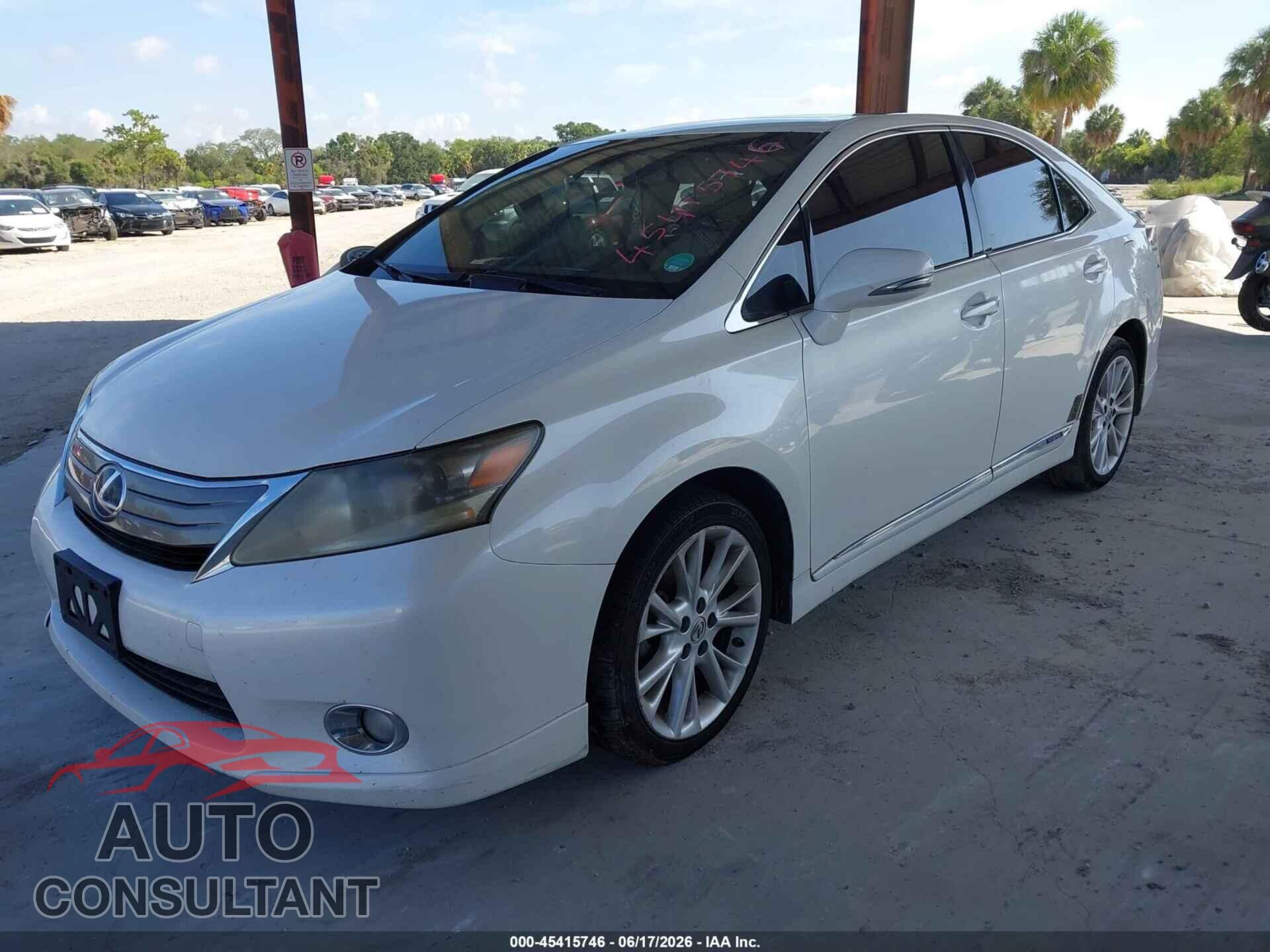 LEXUS HS 250H 2010 - JTHBB1BAXA2032165