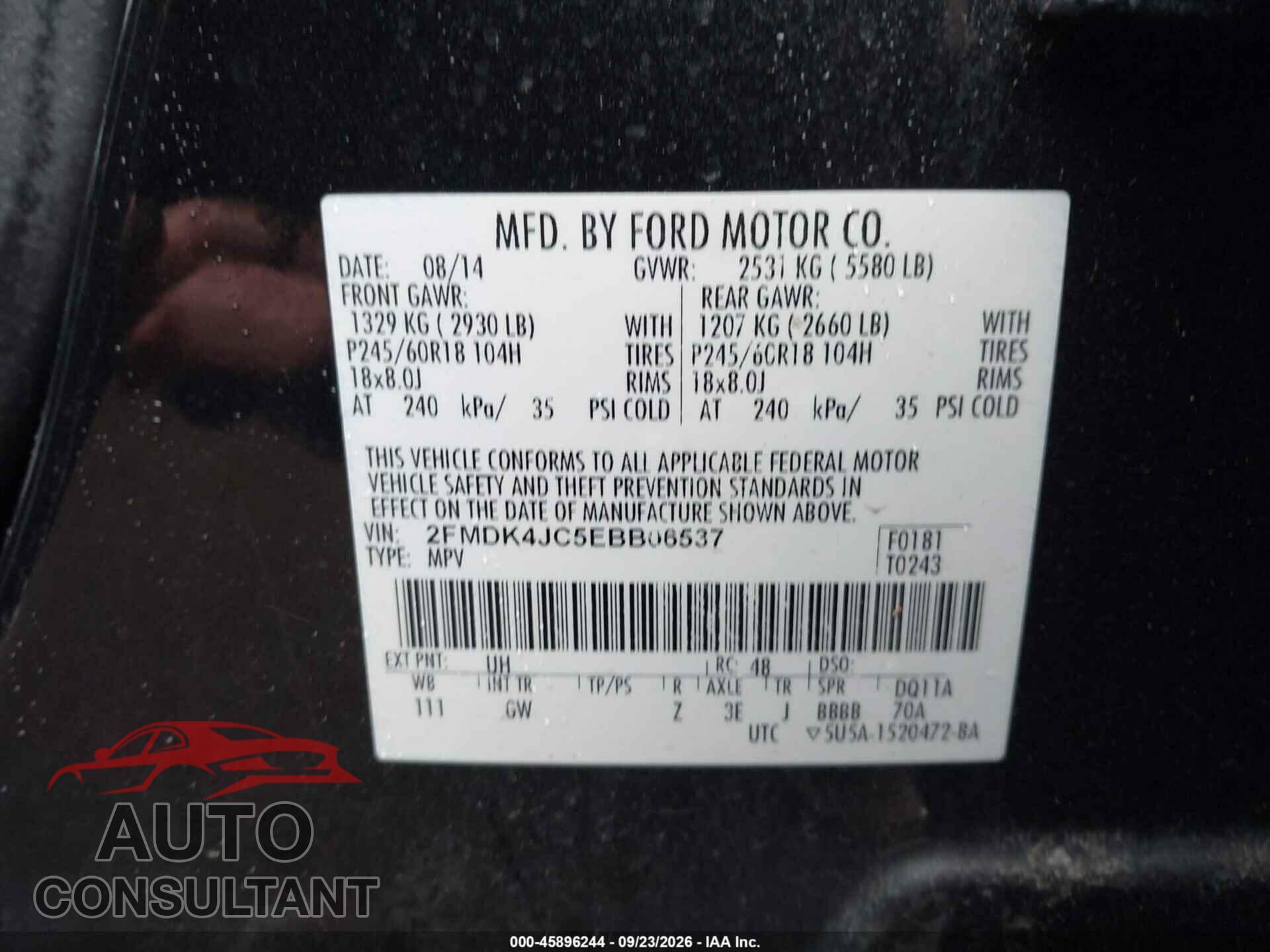 FORD EDGE 2014 - 2FMDK4JC5EBB06537