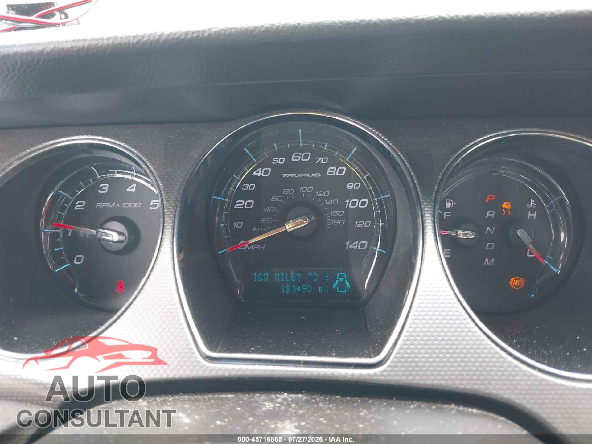 FORD TAURUS 2012 - 1FAHP2EW8CG102686