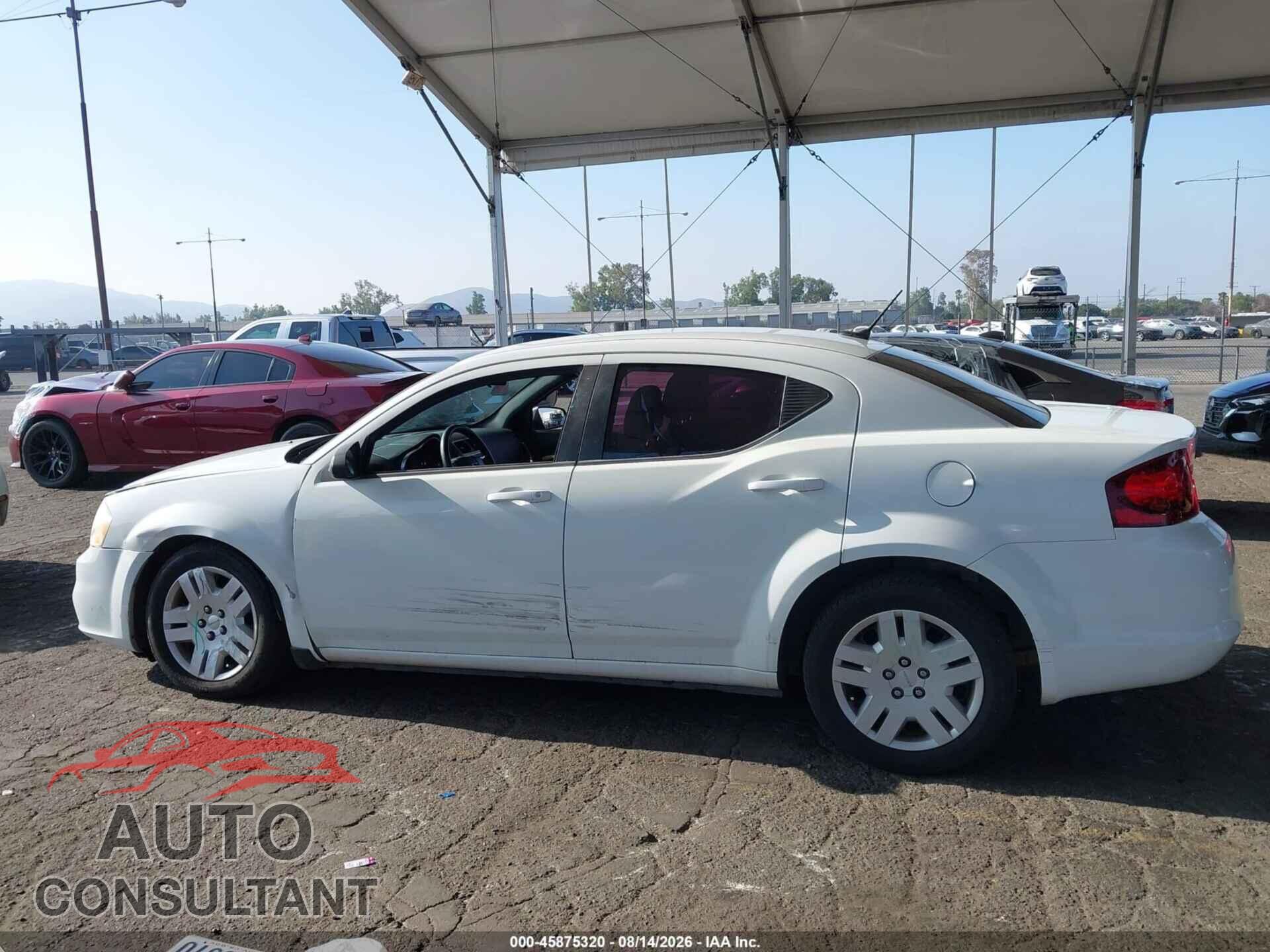 DODGE AVENGER 2012 - 1C3CDZAB9CN214020