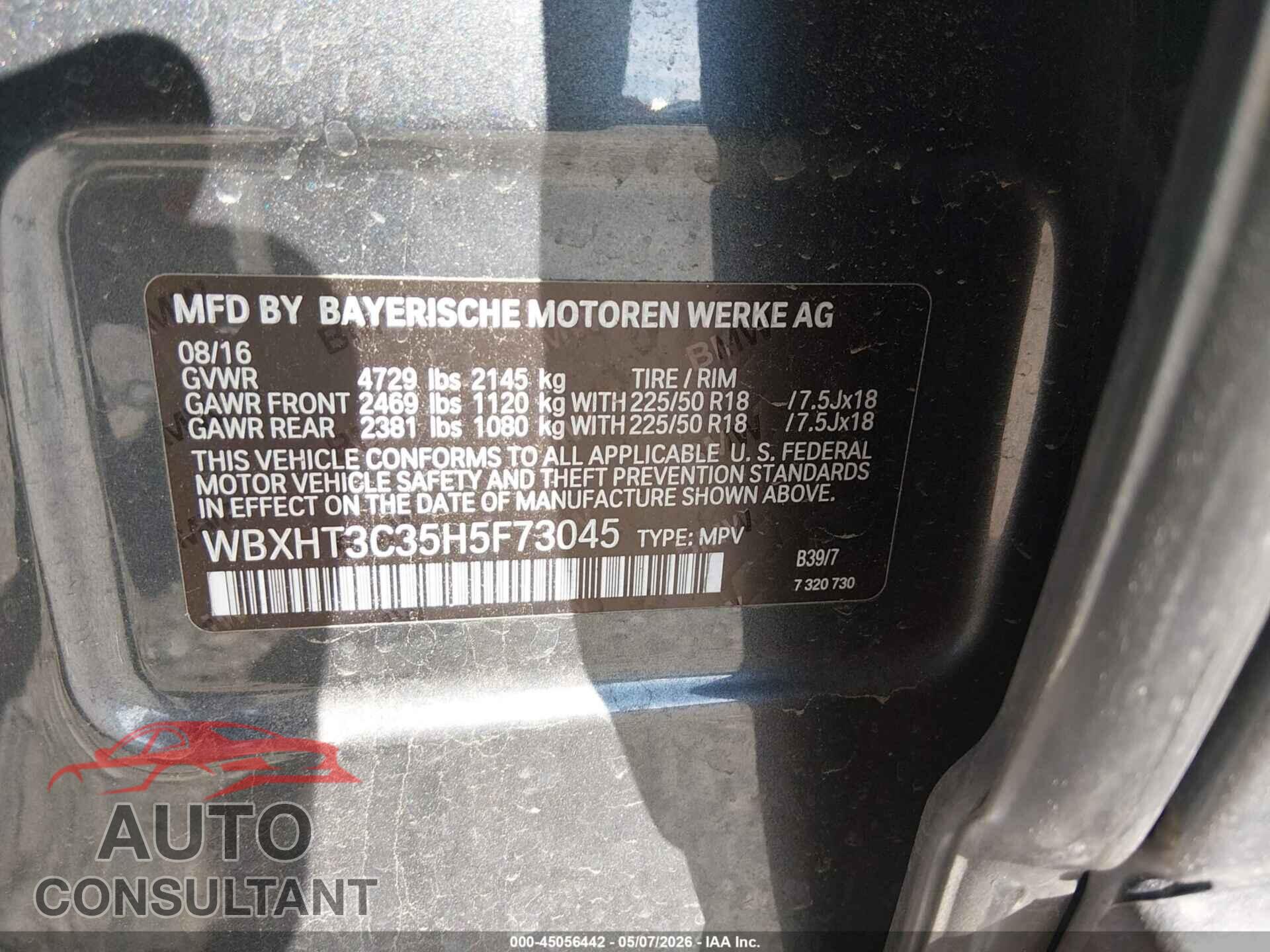 BMW X1 2017 - WBXHT3C35H5F73045