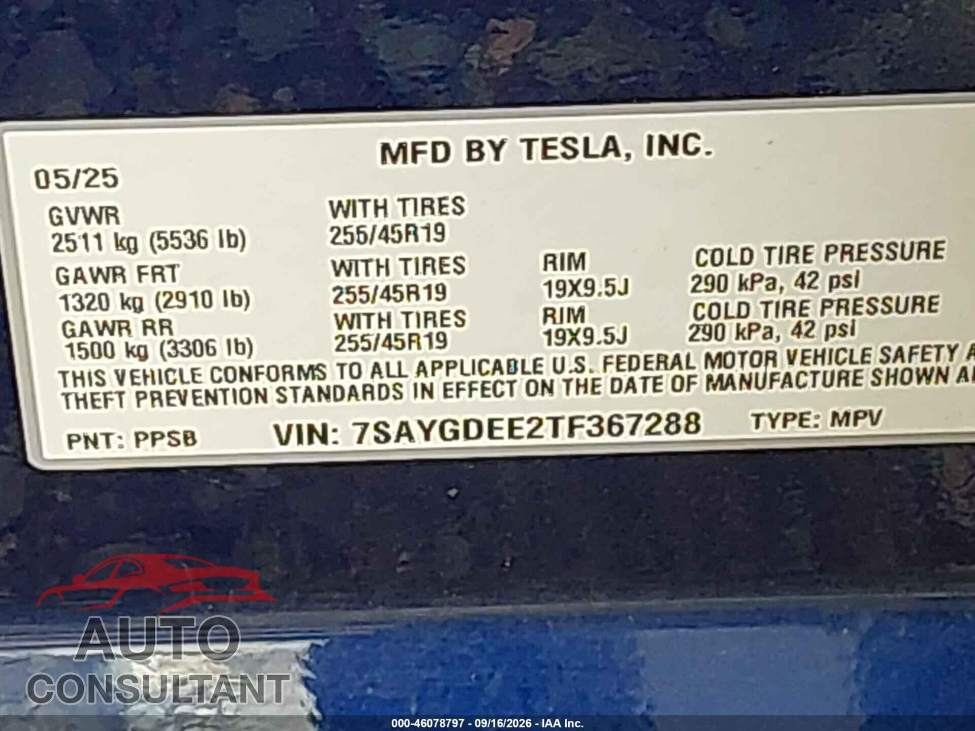 TESLA MODEL Y 2026 - 7SAYGDEE2TF367288