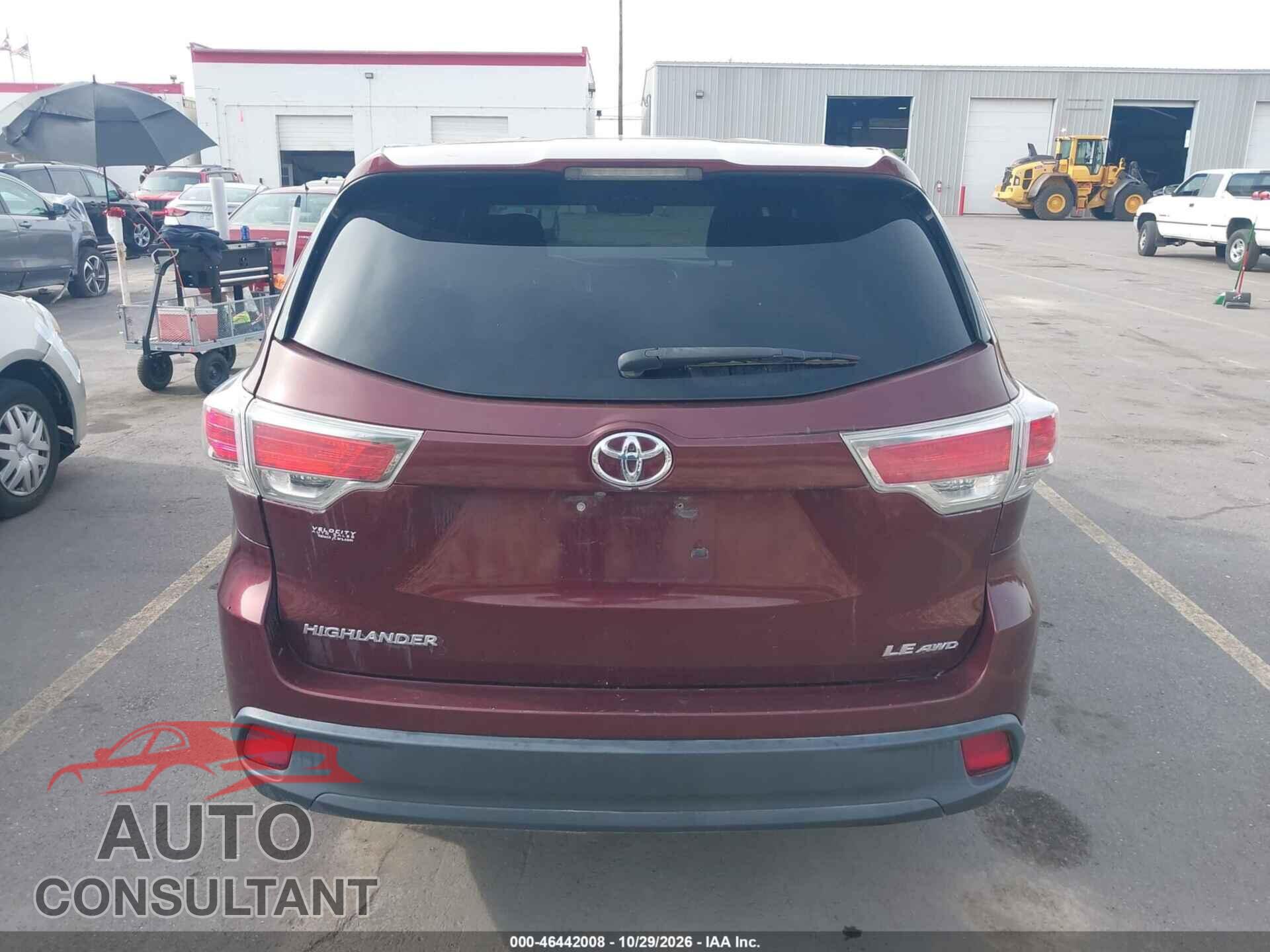 TOYOTA HIGHLANDER 2014 - 5TDBKRFH8ES062304