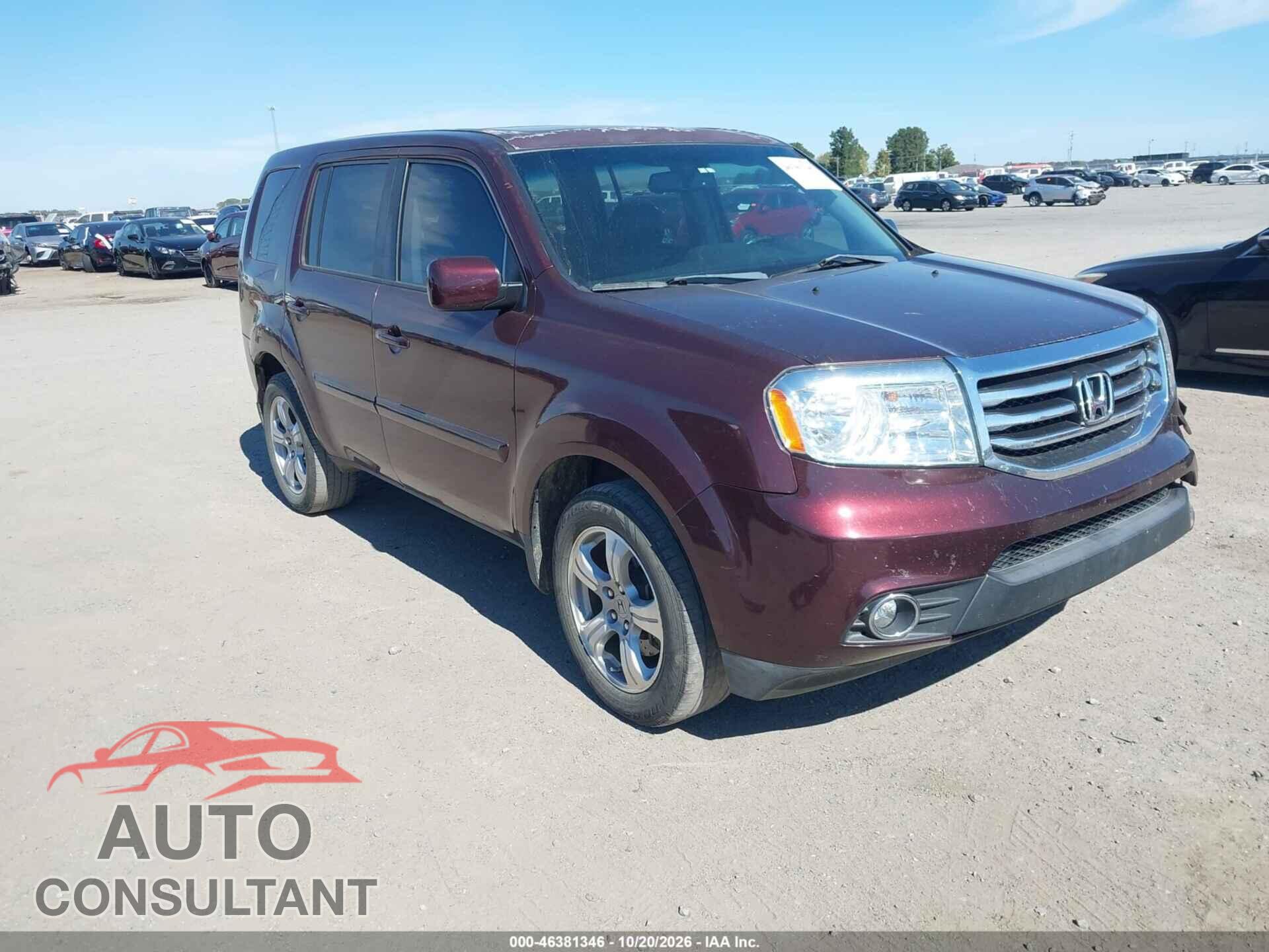 HONDA PILOT 2013 - 5FNYF3H52DB010572
