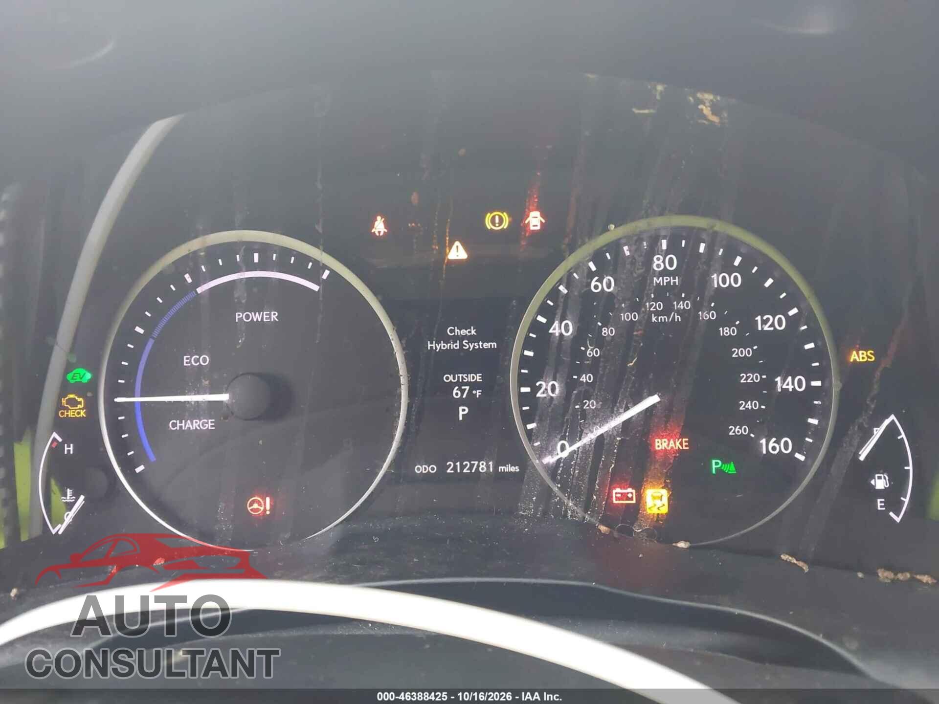 LEXUS ES 300H 2013 - JTHBW1GG1D2024915