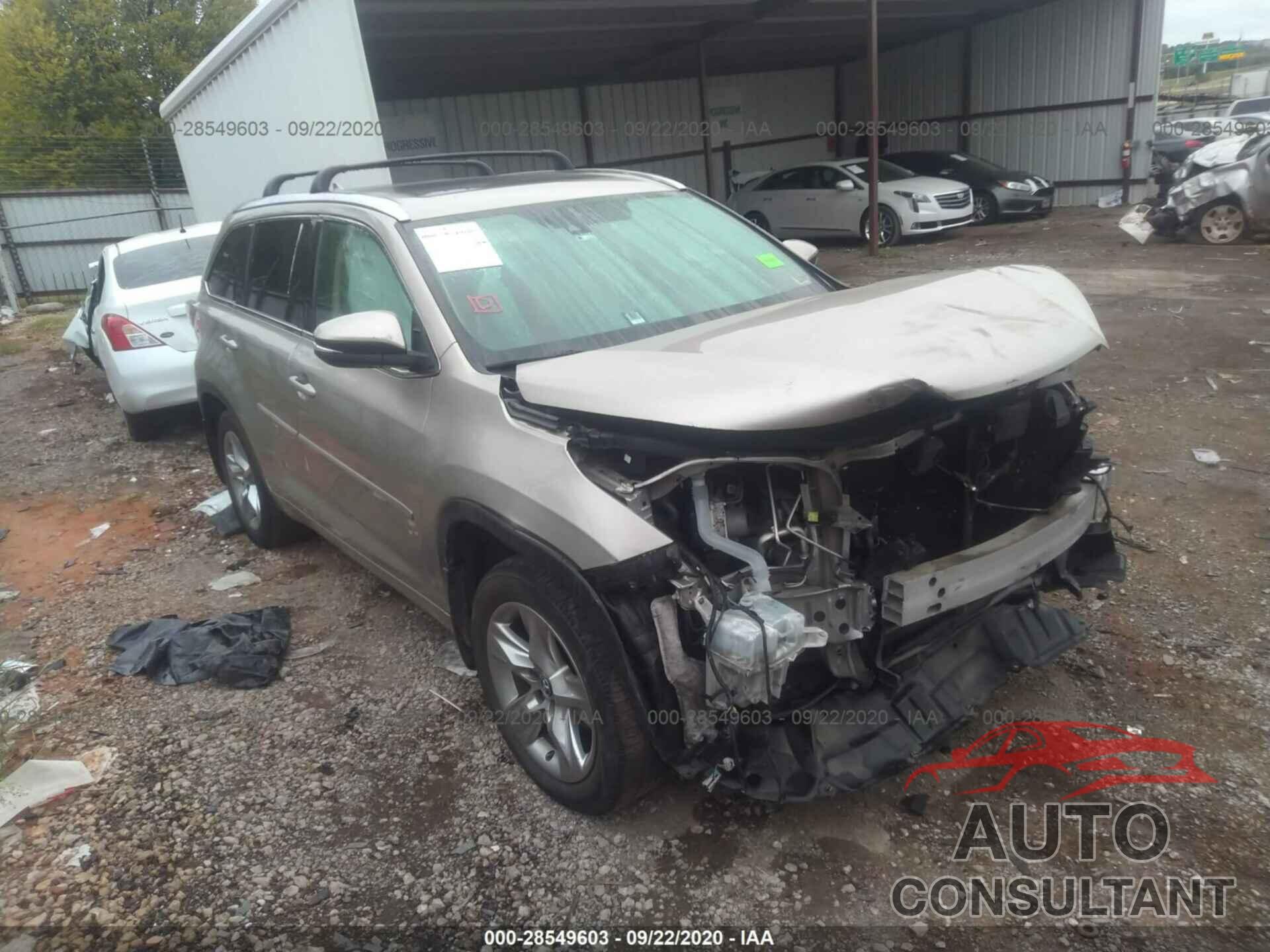 TOYOTA HIGHLANDER 2016 - 5TDDKRFH4GS249227