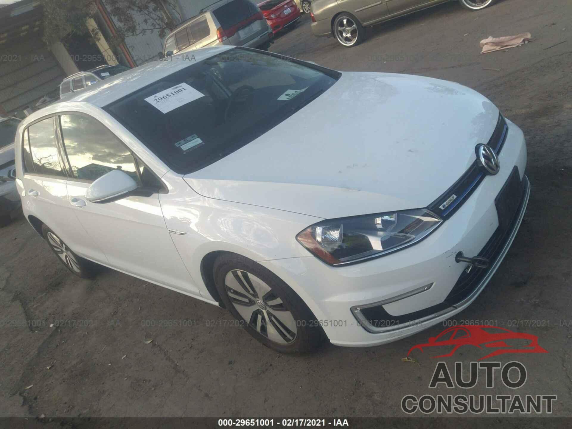 VOLKSWAGEN E-GOLF 2016 - WVWKP7AU8GW917208