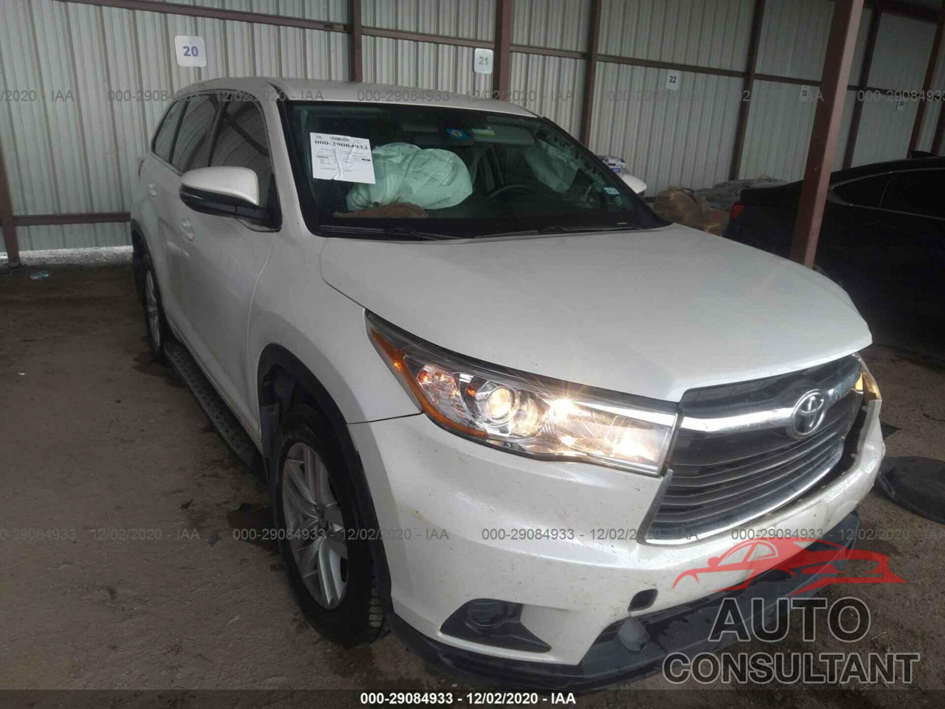 TOYOTA HIGHLANDER 2016 - 5TDZARFH0GS020438