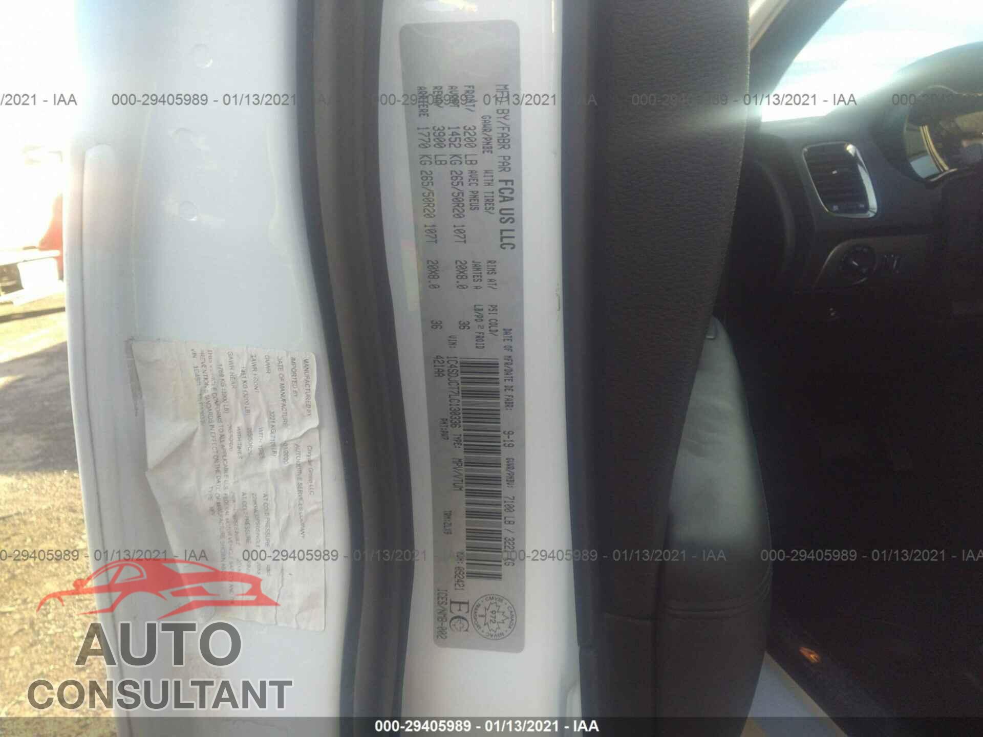 DODGE DURANGO 2020 - 1C4SDJCT7LC130336