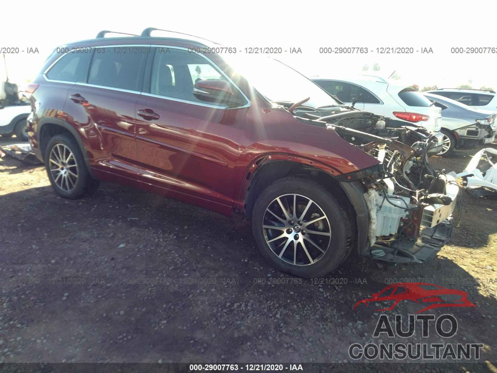 TOYOTA HIGHLANDER 2017 - 5TDKZRFH7HS519507