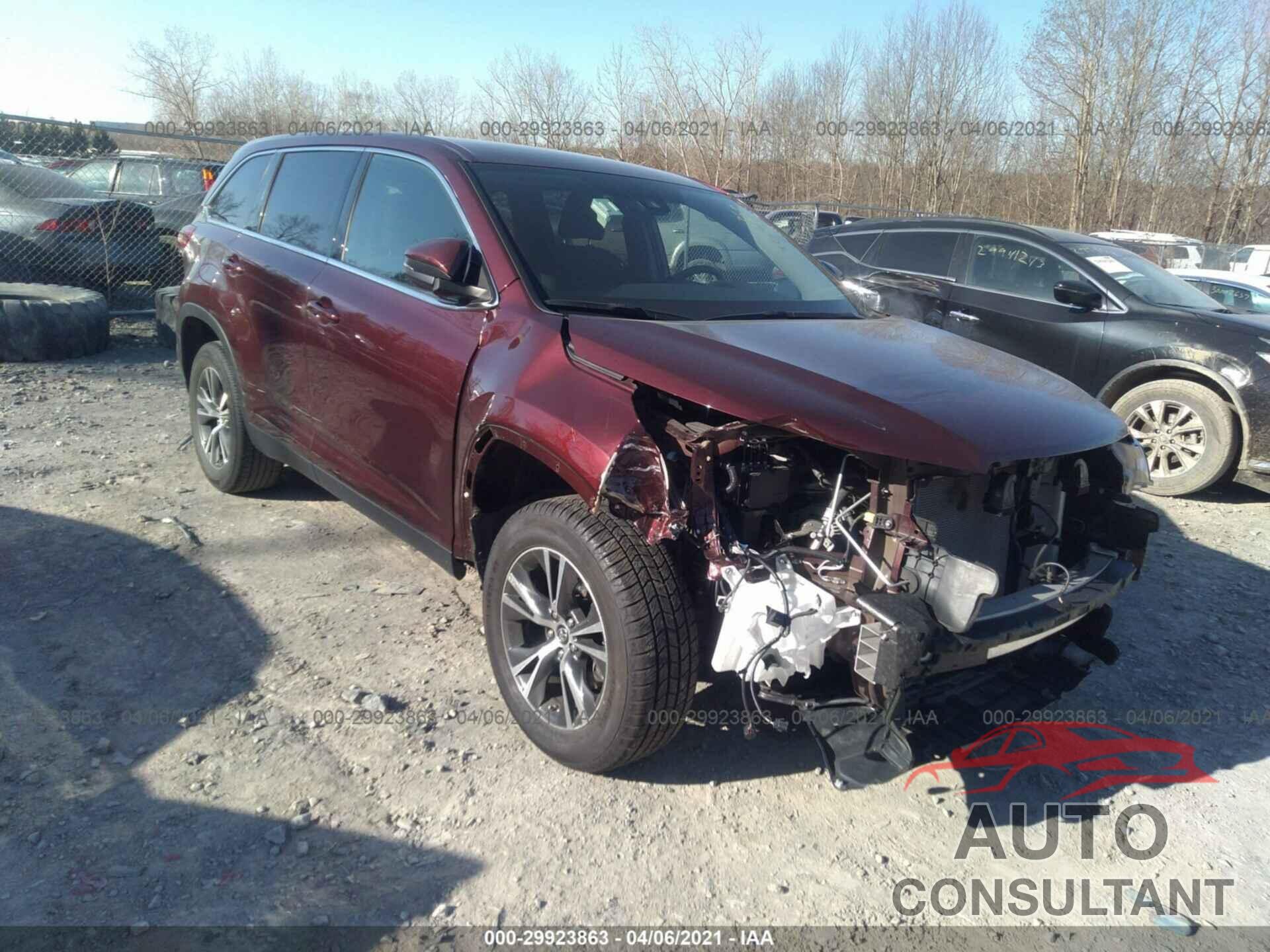 TOYOTA HIGHLANDER 2019 - 5TDZARFH8KS052062