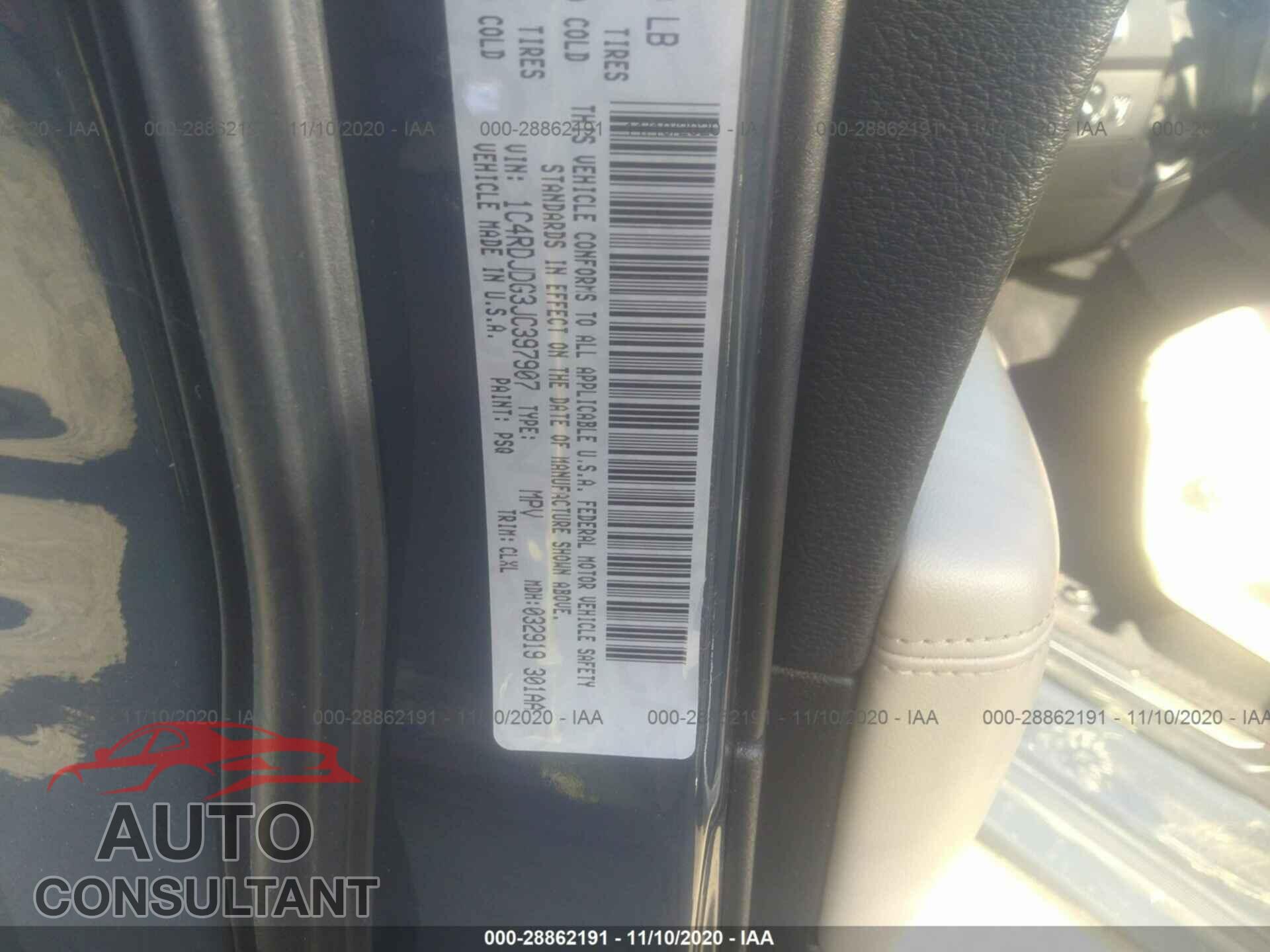 DODGE DURANGO 2018 - 1C4RDJDG3JC397907
