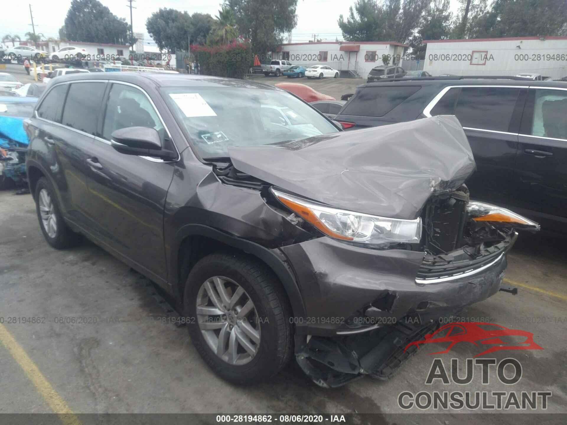 TOYOTA HIGHLANDER 2016 - 5TDZKRFH7GS187411