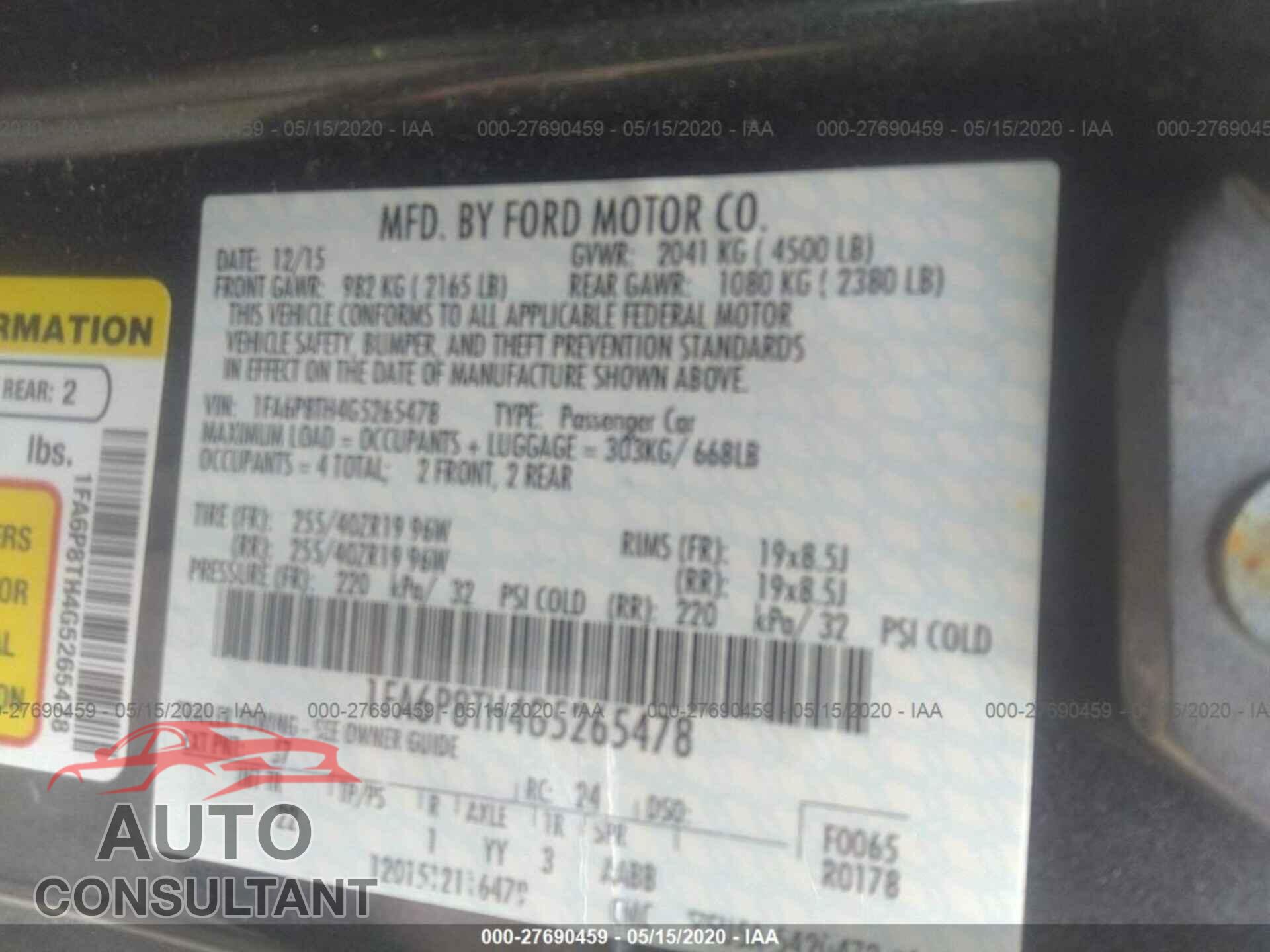 Ford Mustang 2016 - 1FA6P8TH4G5265478