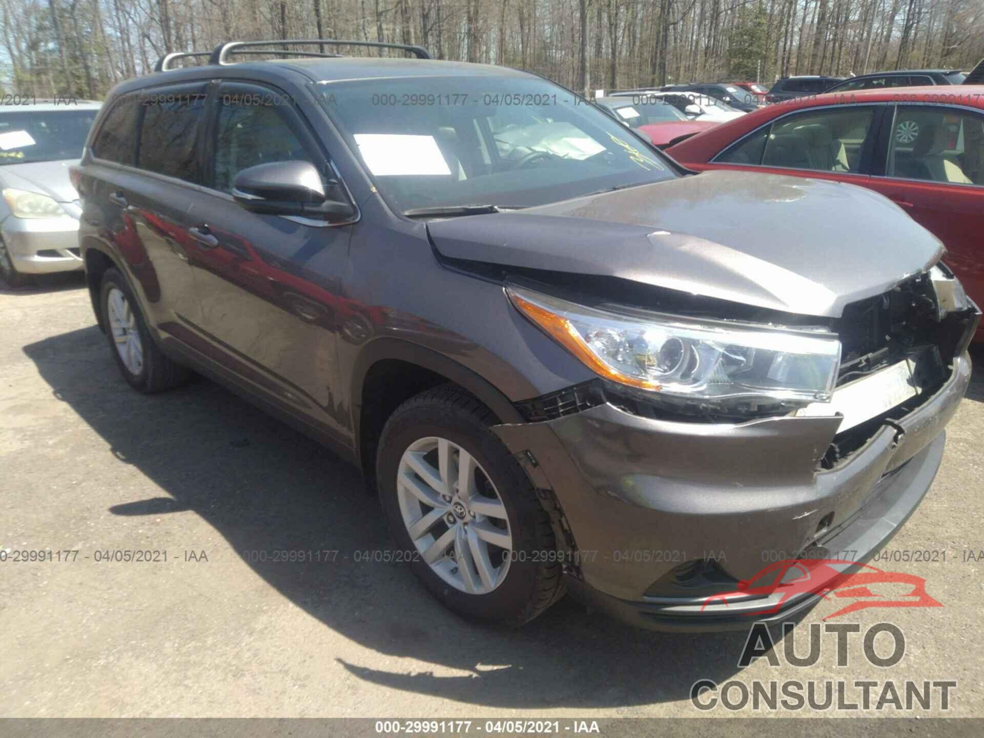 TOYOTA HIGHLANDER 2016 - 5TDBKRFH2GS333733