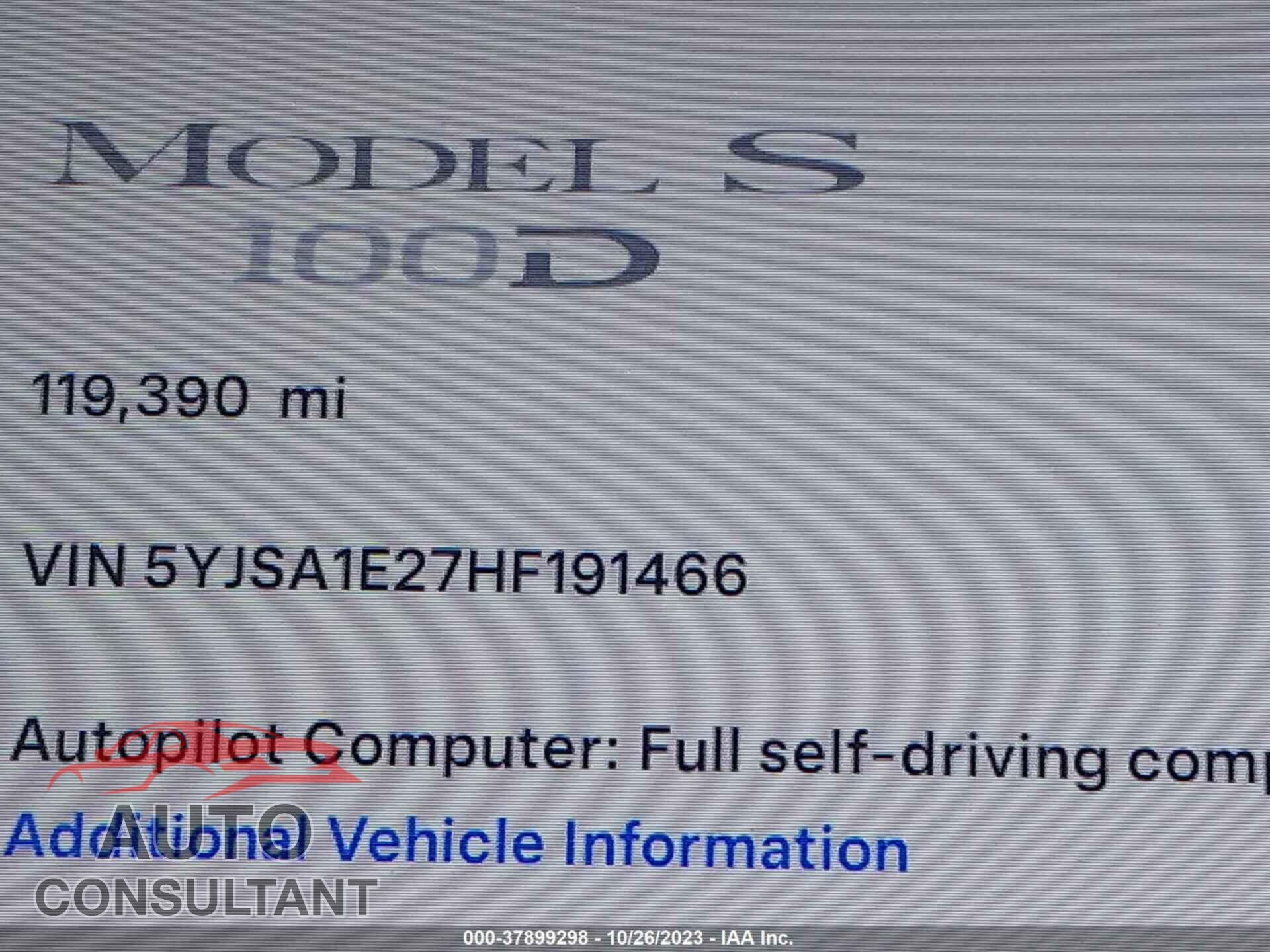 TESLA MODEL S 2017 - 5YJSA1E27HF191466