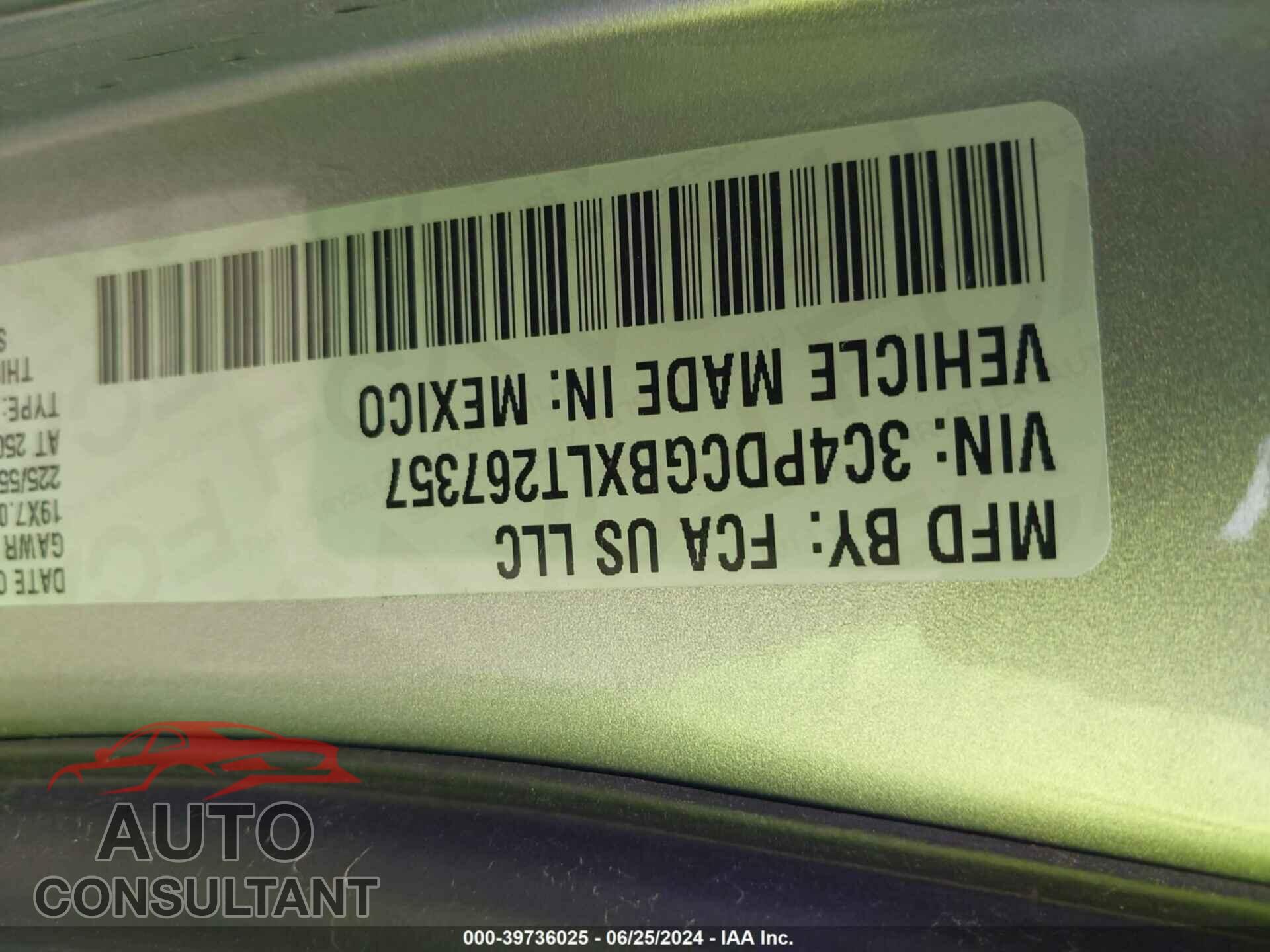 DODGE JOURNEY 2020 - 3C4PDCGBXLT267357