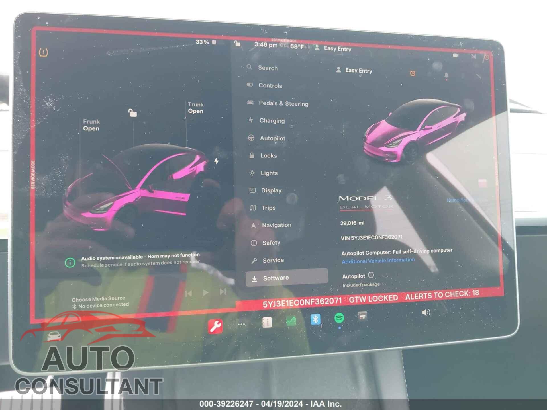 TESLA MODEL 3 2022 - 5YJ3E1EC0NF362071