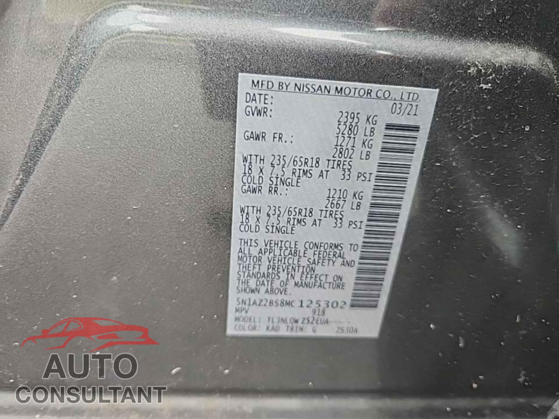 NISSAN MURANO 2021 - 5N1AZ2BS8MC125302