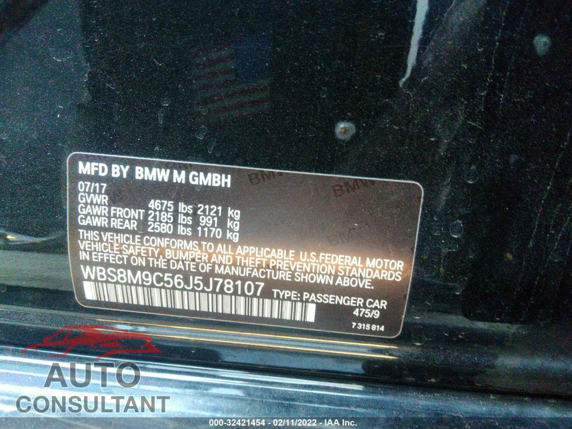 BMW M3 2018 - WBS8M9C56J5J78107