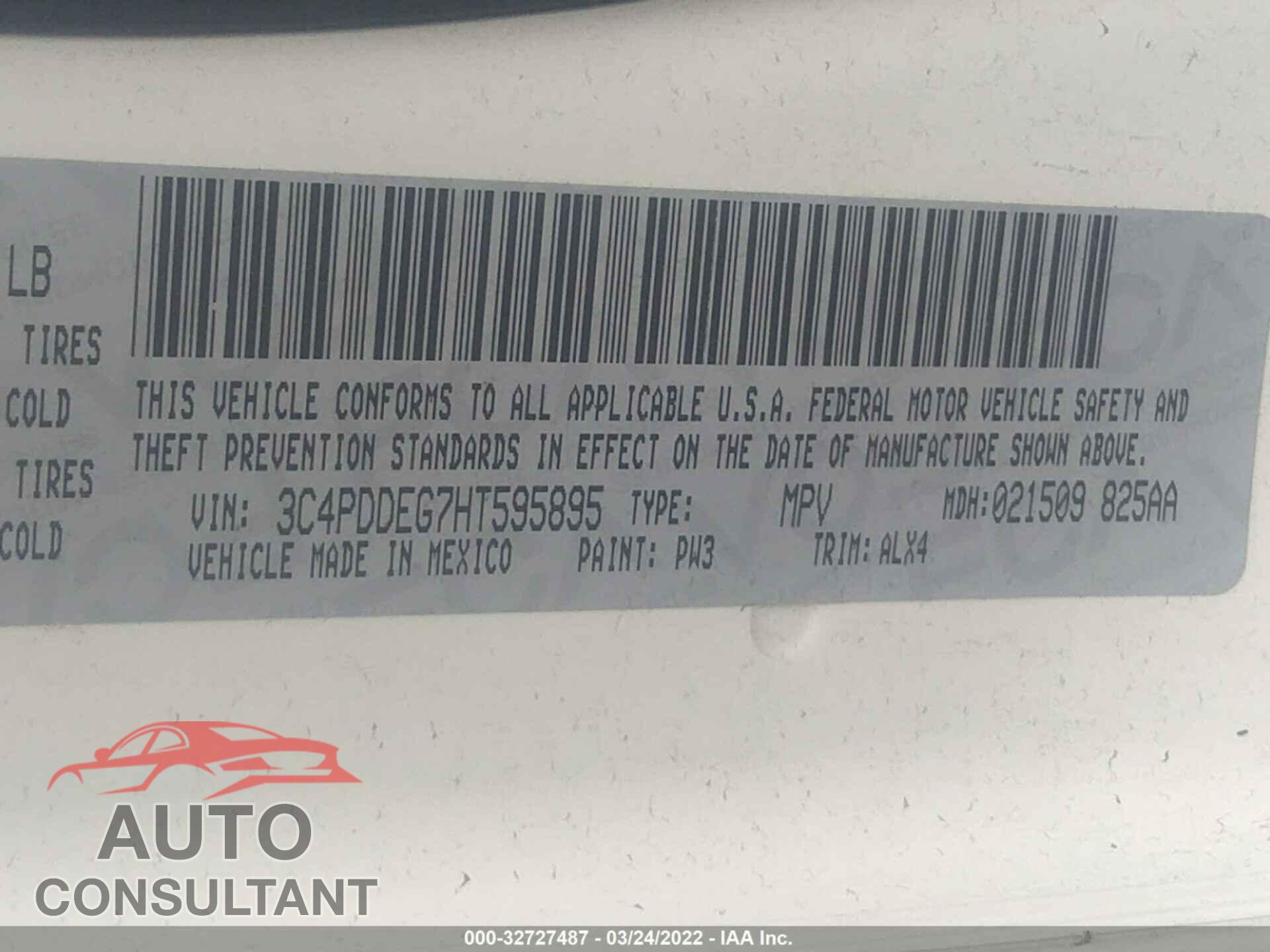 DODGE JOURNEY 2017 - 3C4PDDEG7HT595895