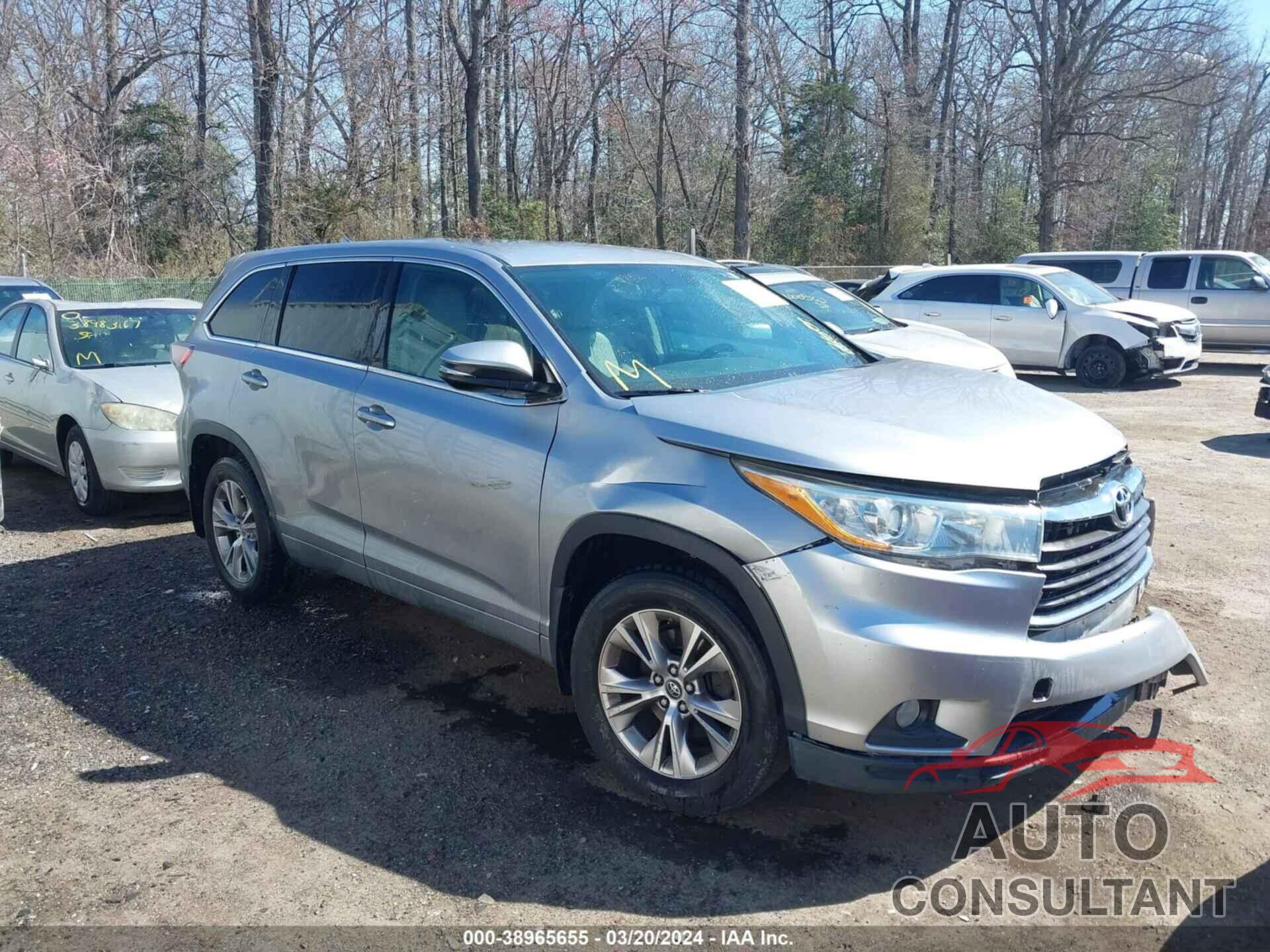 TOYOTA HIGHLANDER 2016 - 5TDBKRFH4GS355538