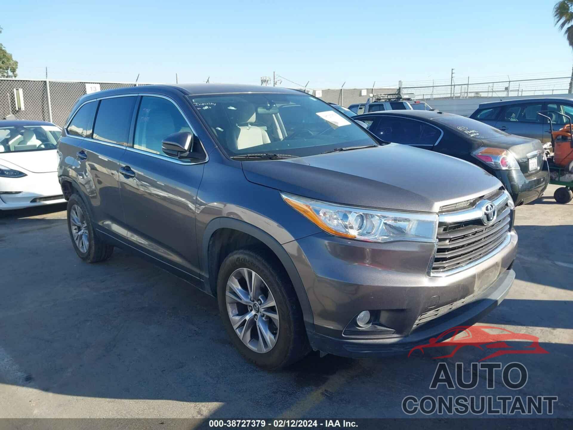 TOYOTA HIGHLANDER 2016 - 5TDZKRFHXGS184356