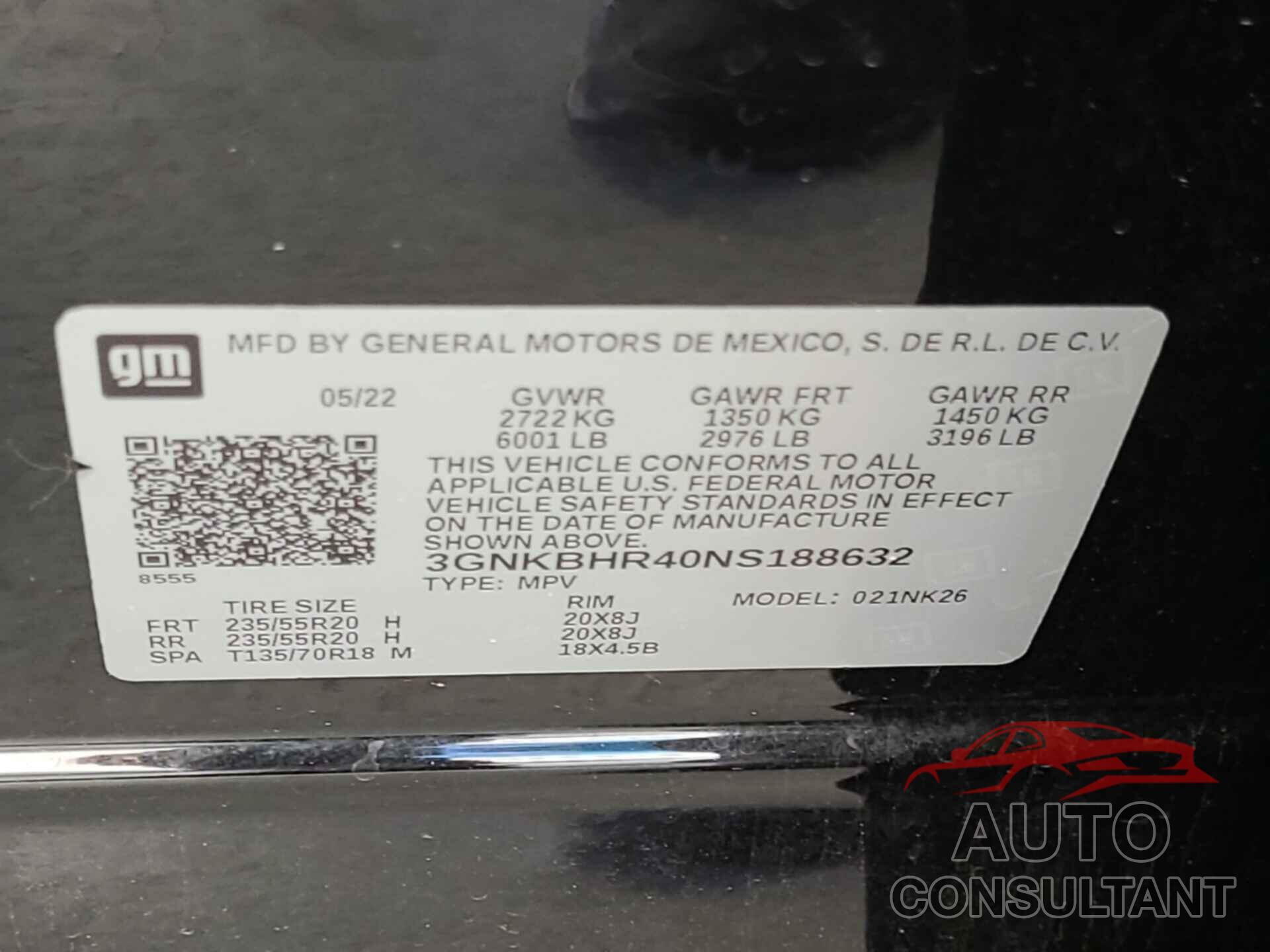 CHEVROLET BLAZER 2022 - 3GNKBHR40NS188632