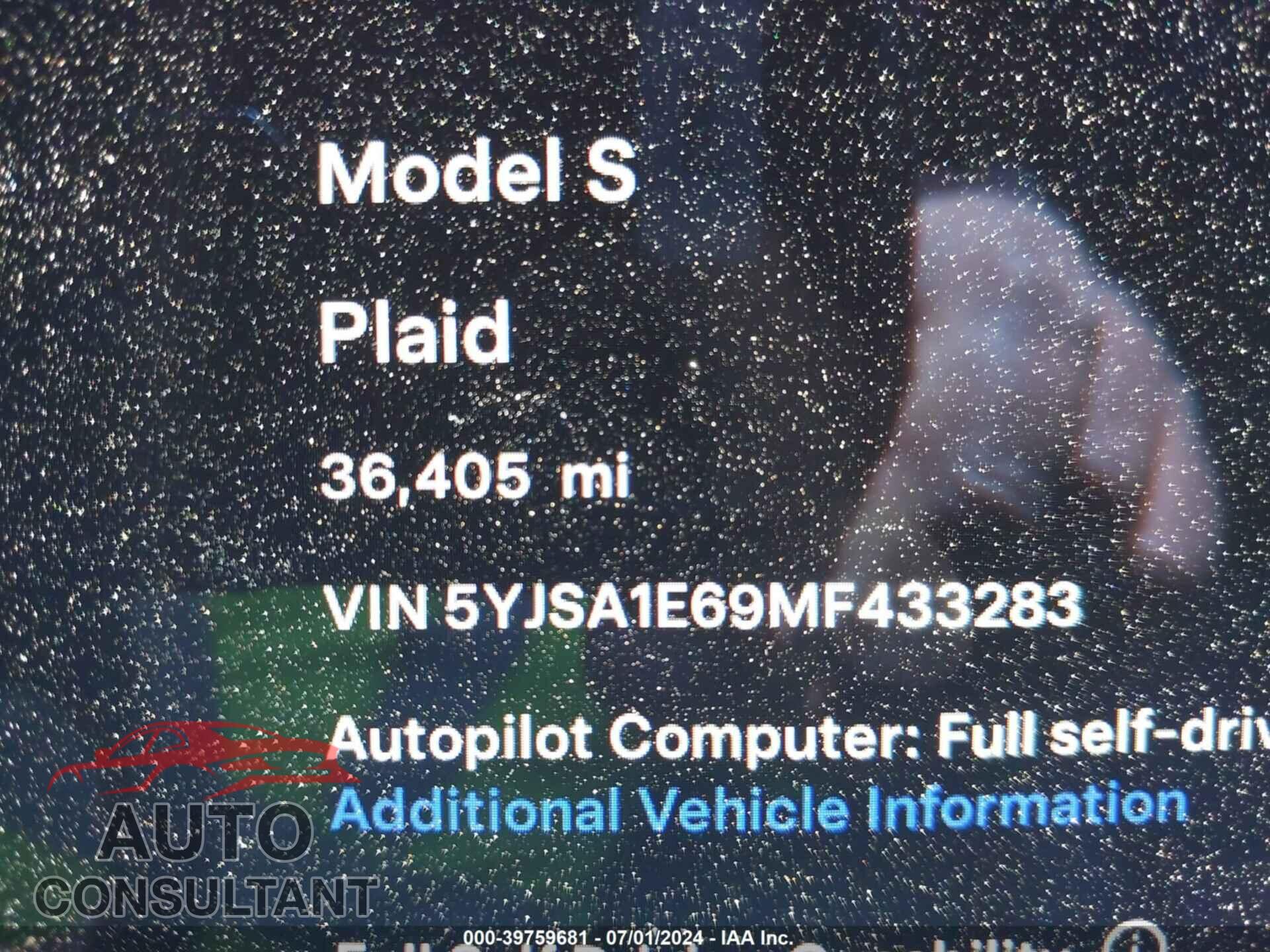 TESLA MODEL S 2021 - 5YJSA1E69MF433283