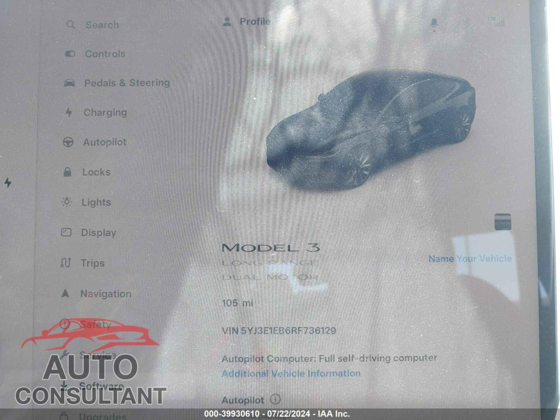 TESLA MODEL 3 2024 - 5YJ3E1EB6RF736129