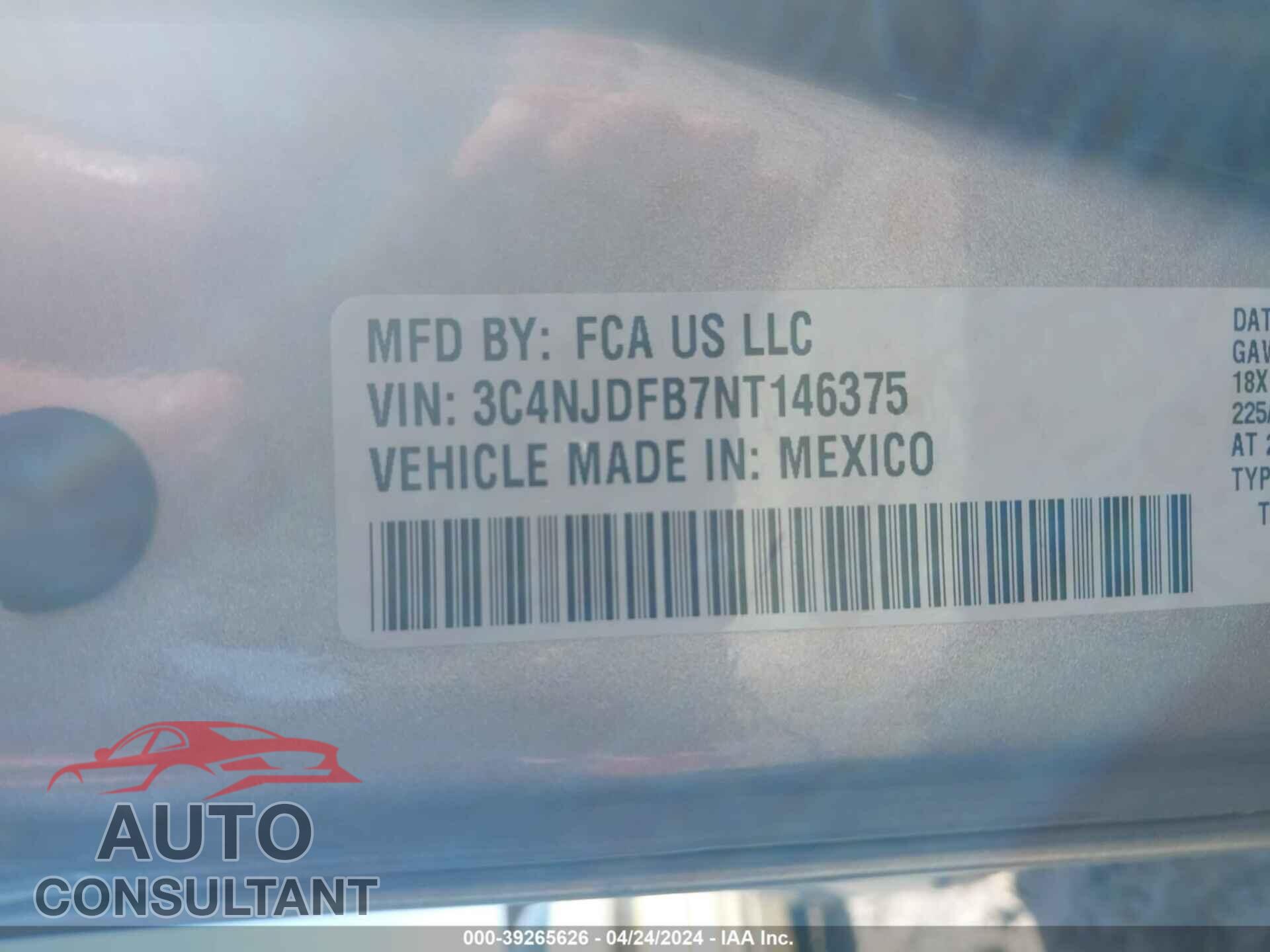 JEEP COMPASS 2022 - 3C4NJDFB7NT146375