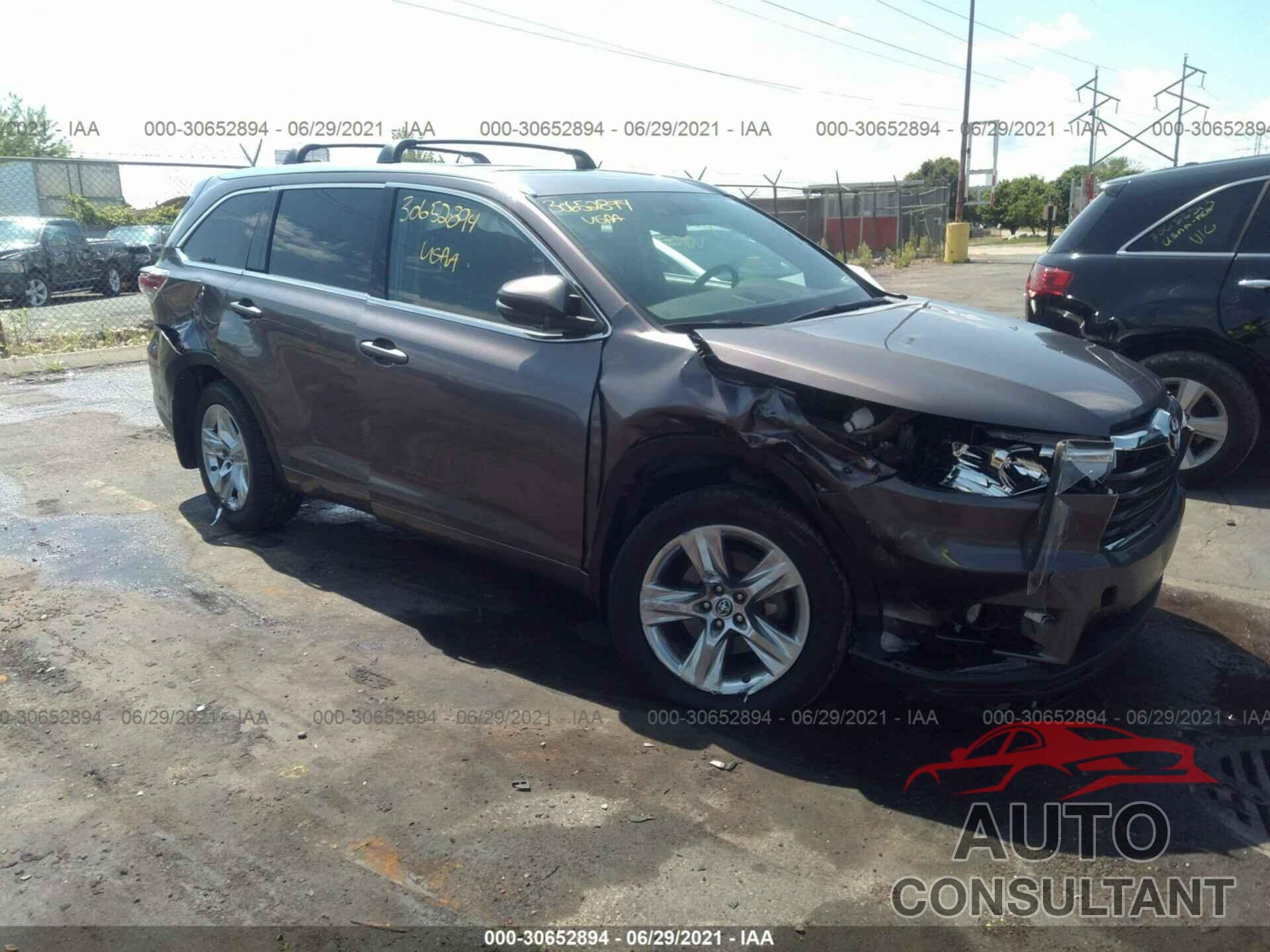 TOYOTA HIGHLANDER 2016 - 5TDDKRFH1GS265580