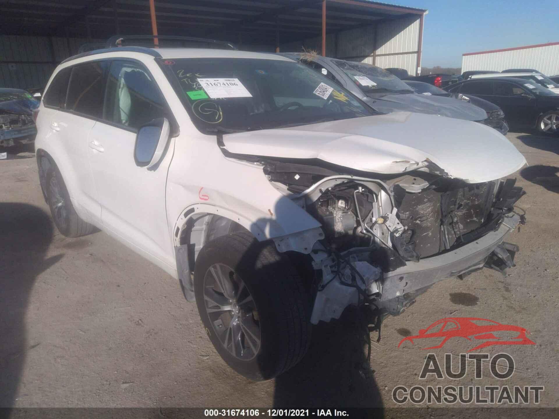 TOYOTA HIGHLANDER 2016 - 5TDJKRFH8GS236984