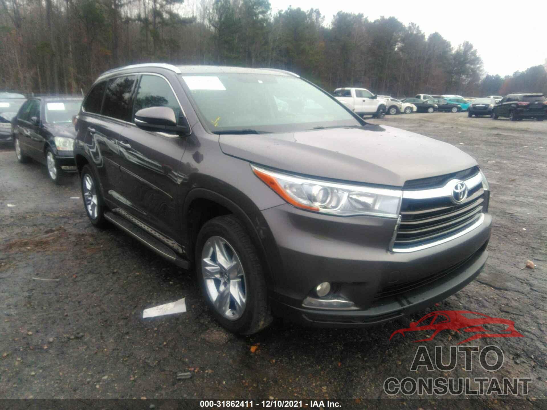 TOYOTA HIGHLANDER 2016 - 5TDYKRFH7GS160673