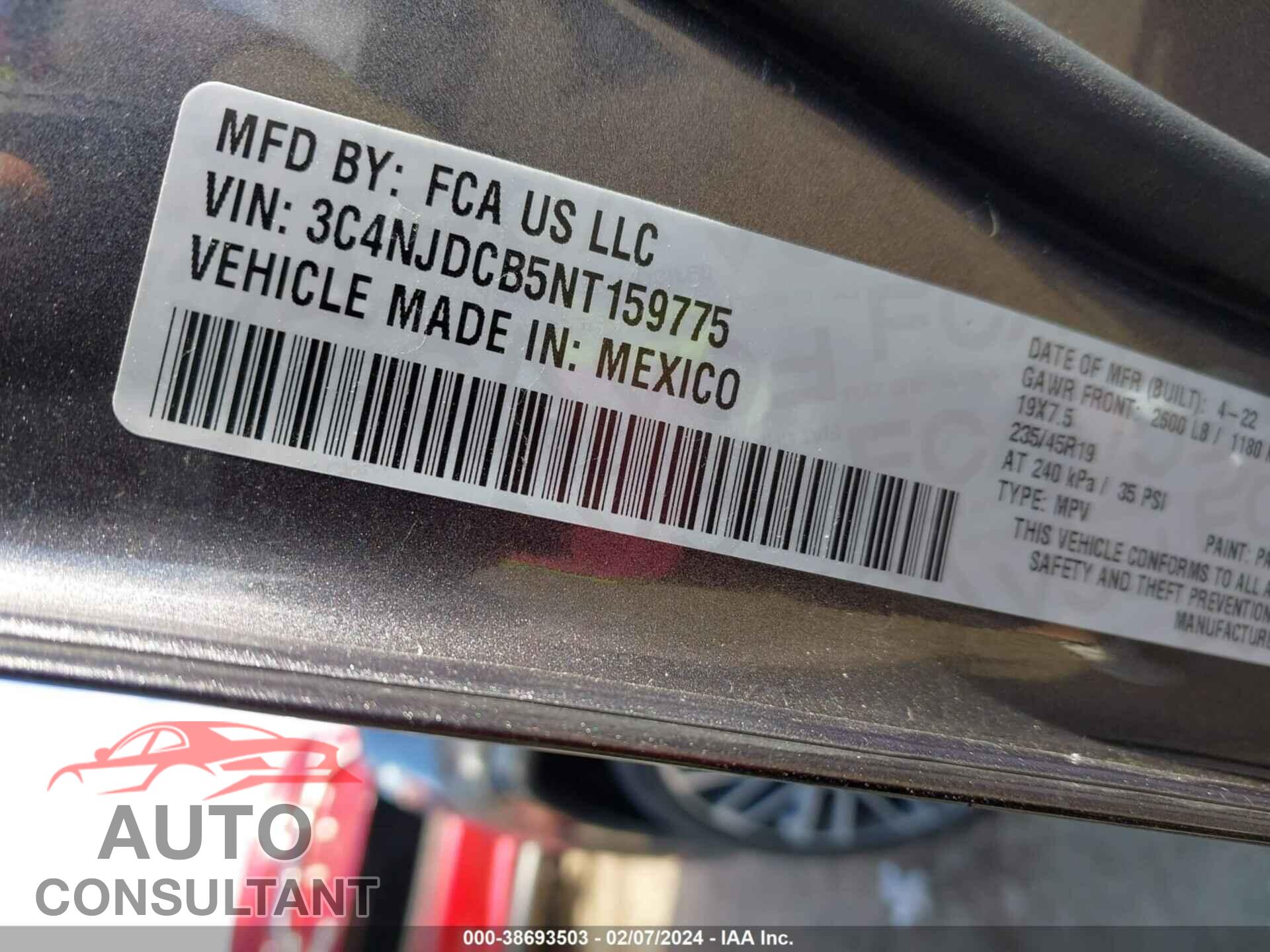 JEEP COMPASS 2022 - 3C4NJDCB5NT159775