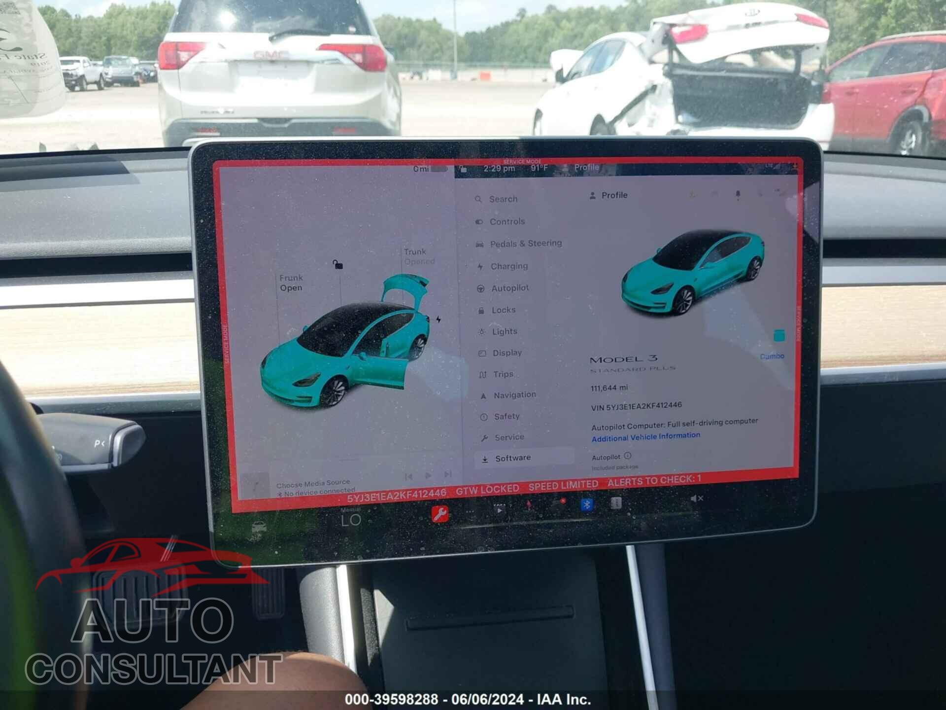TESLA MODEL 3 2019 - 5YJ3E1EA2KF412446