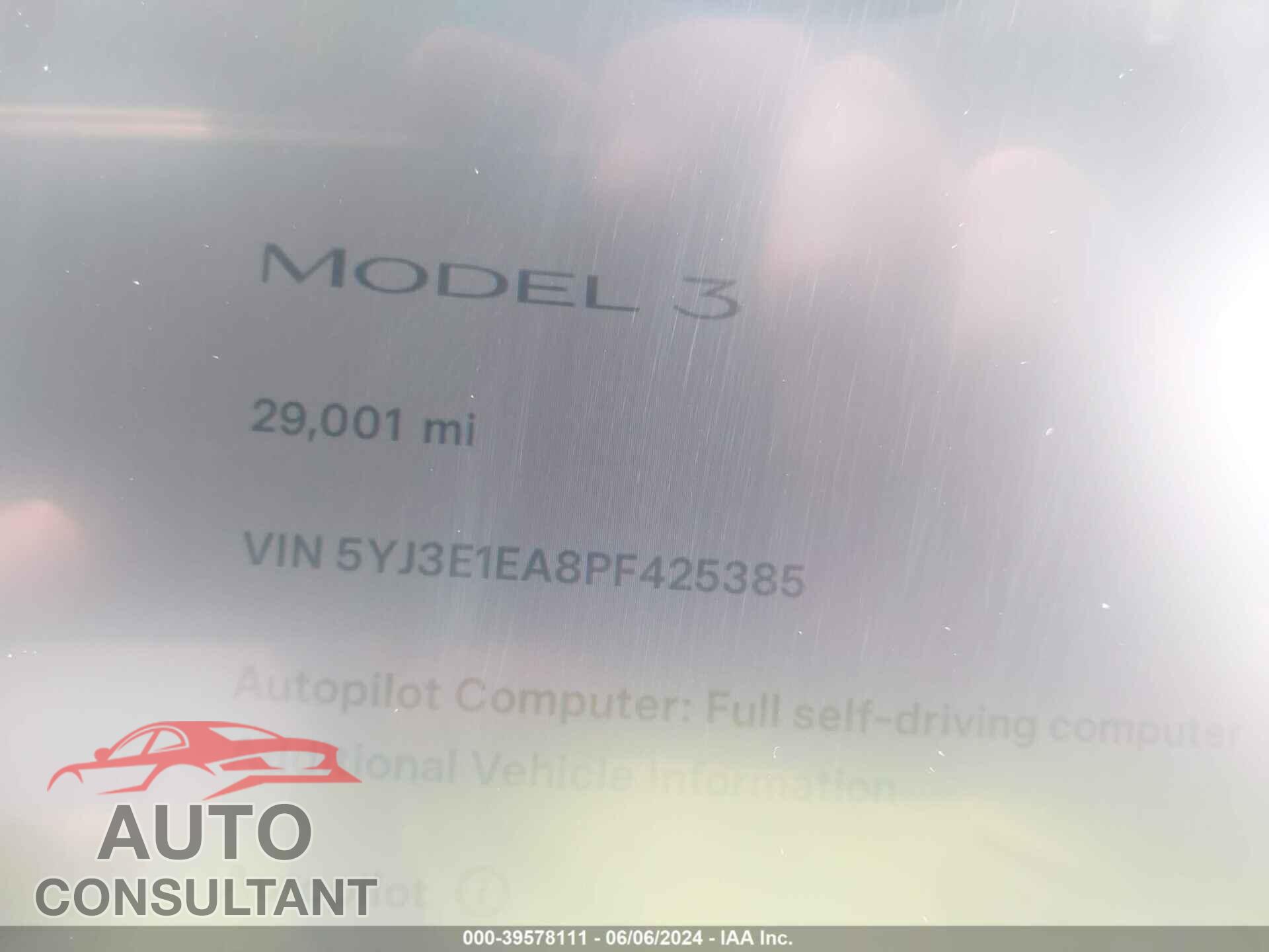 TESLA MODEL 3 2023 - 5YJ3E1EA8PF425385