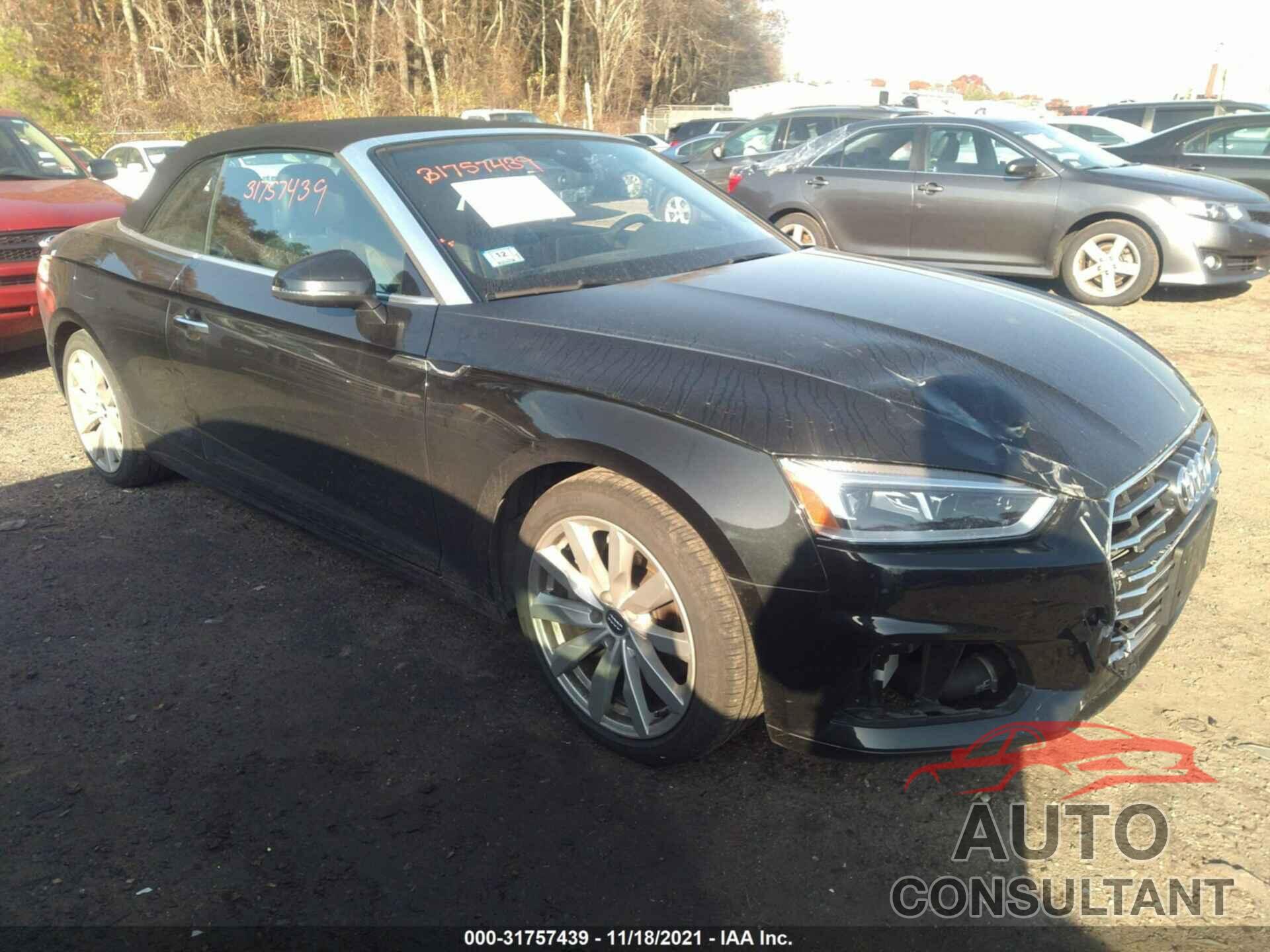 AUDI A5 CABRIOLET 2018 - WAUYNGF54JN015005