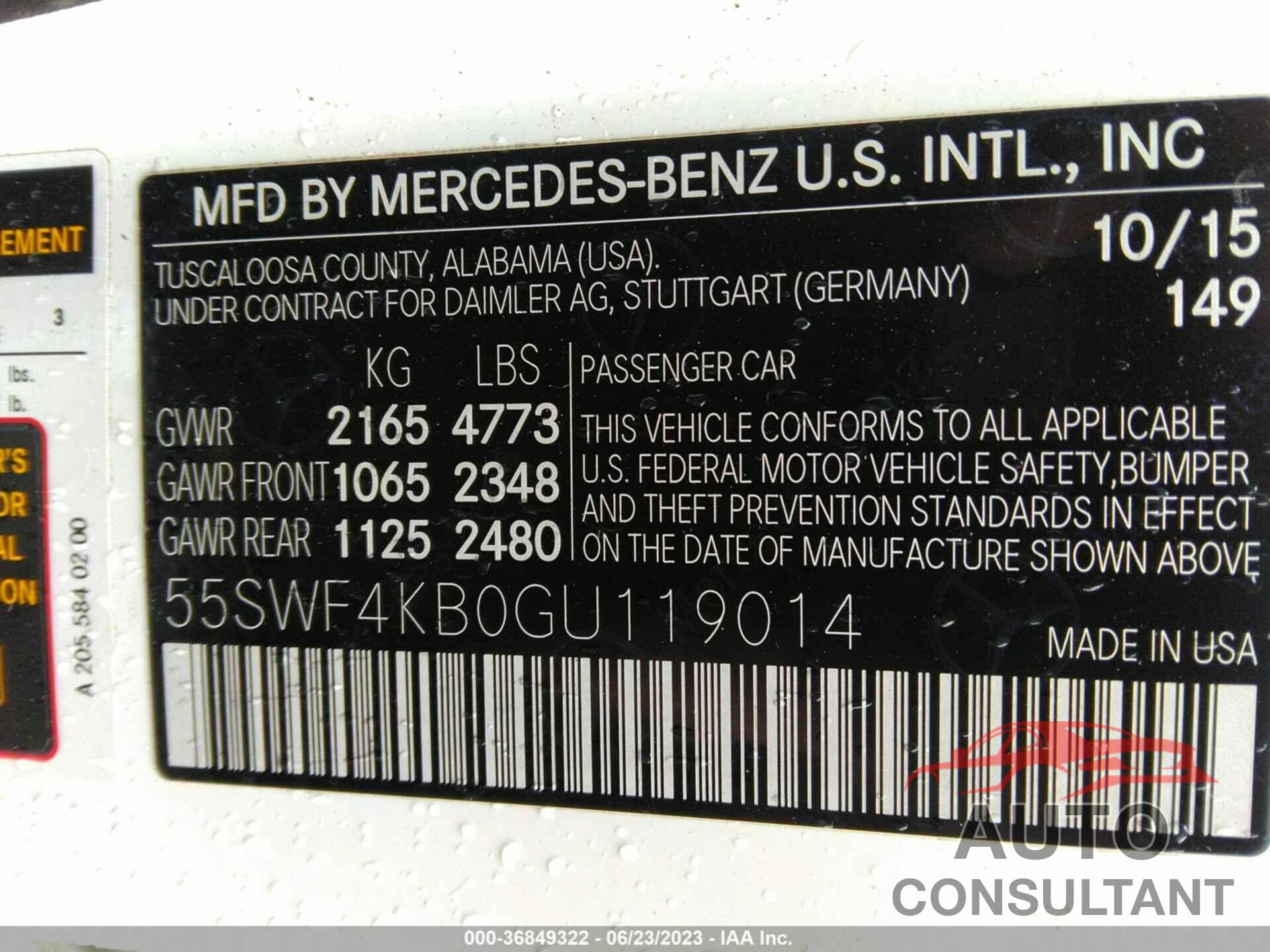 MERCEDES-BENZ C 300 2016 - 55SWF4KB0GU119014