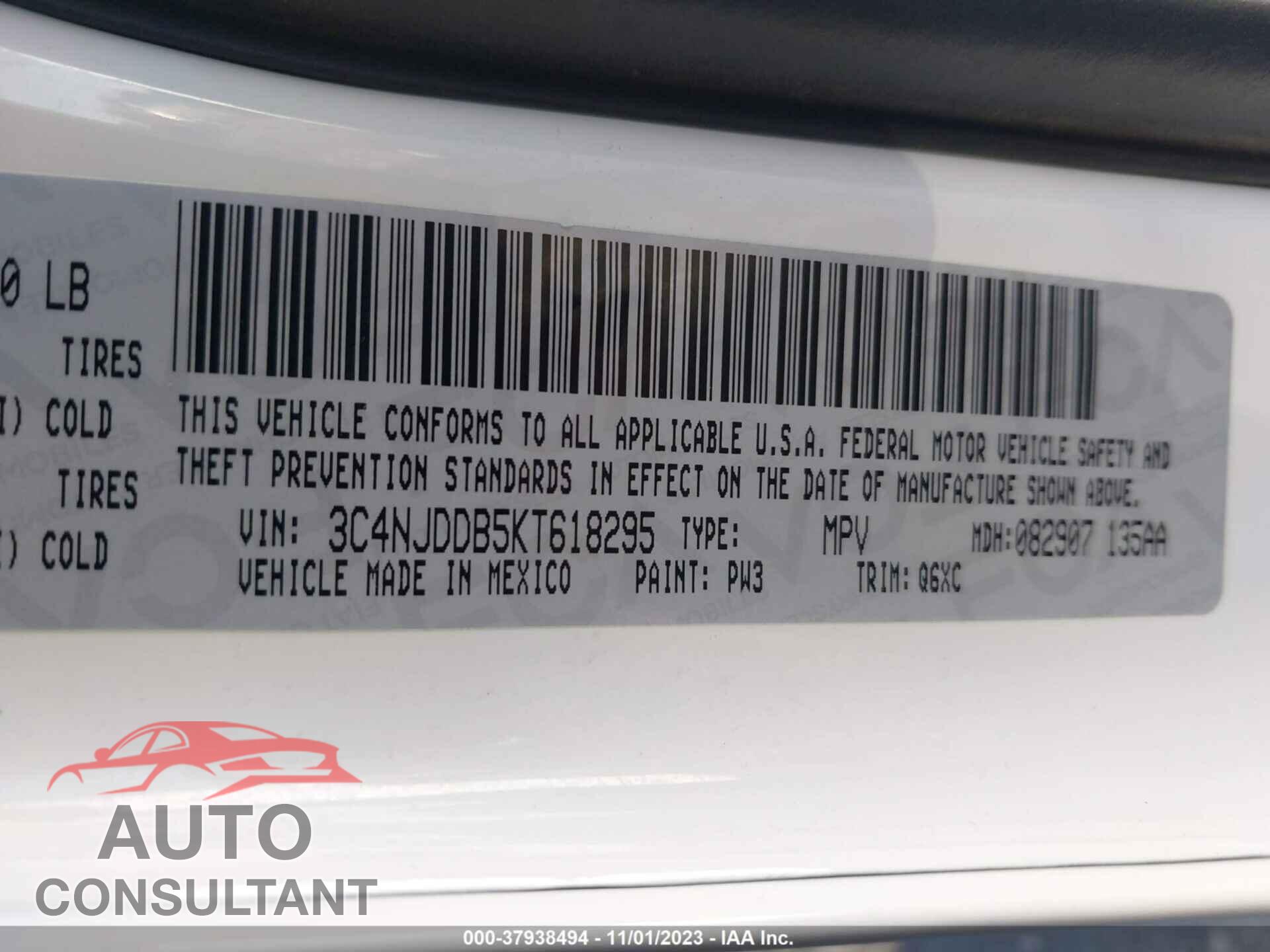 JEEP COMPASS 2019 - 3C4NJDDB5KT618295