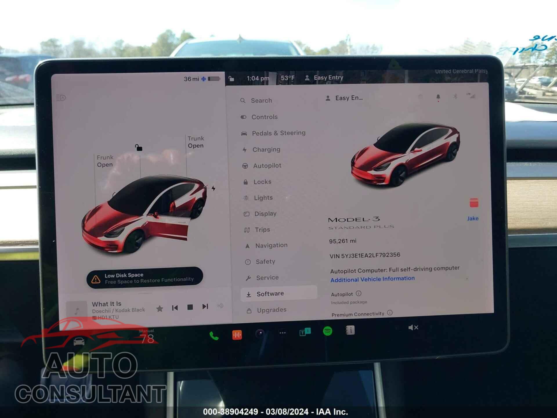 TESLA MODEL 3 2020 - 5YJ3E1EA2LF792356