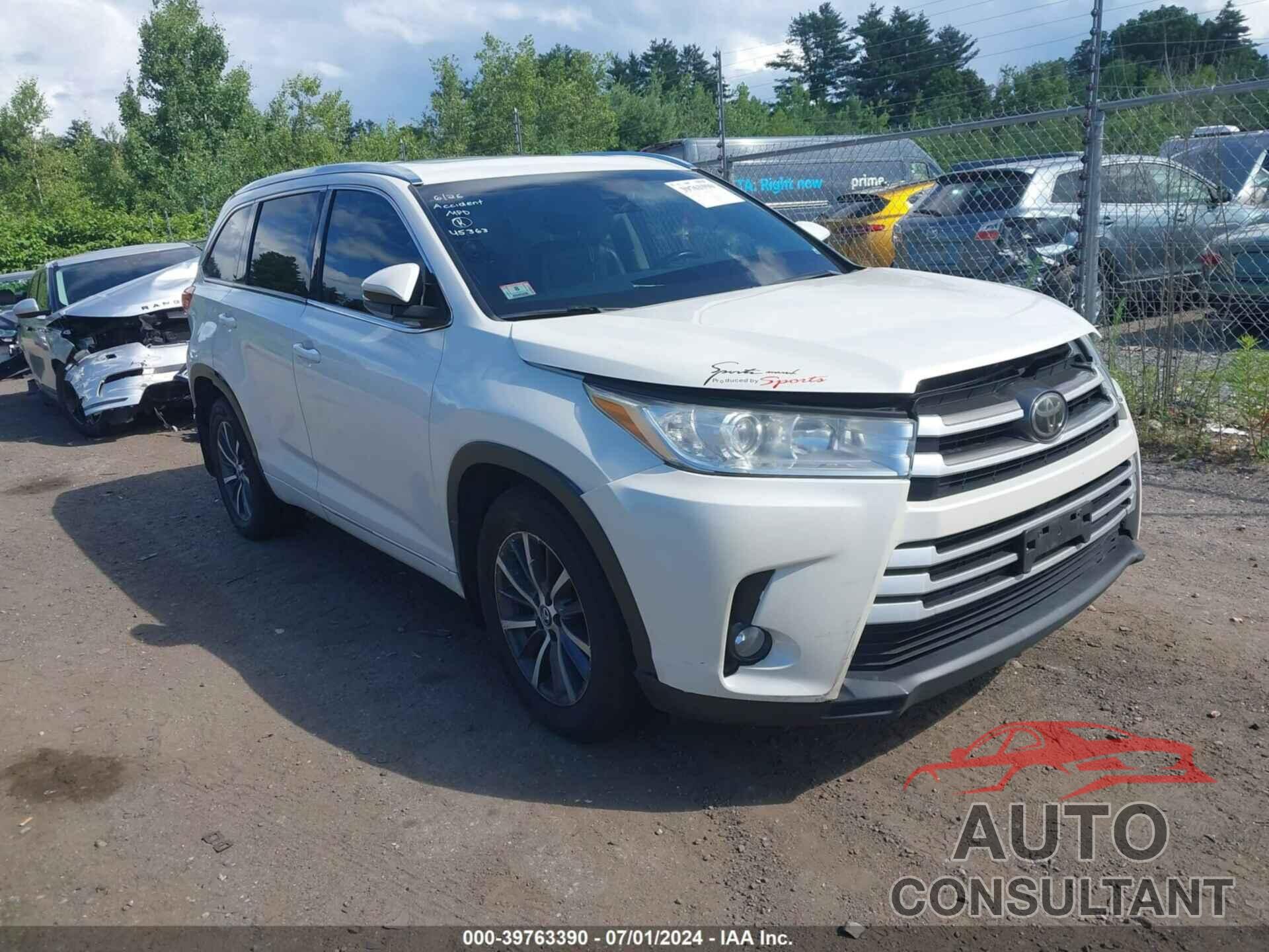 TOYOTA HIGHLANDER 2017 - 5TDJZRFH3HS511528